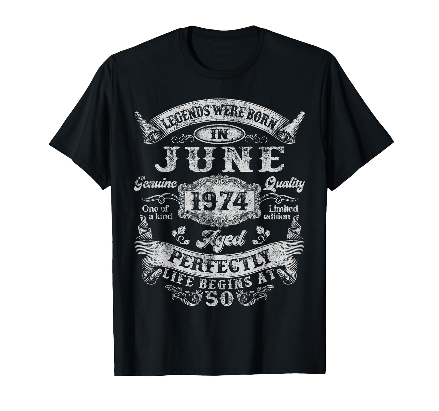 Legend Born June 1974 50Th T-Shirt - Casual Everyday Wear for Adults - T-Shirt, Sweatshirt, Hoodie