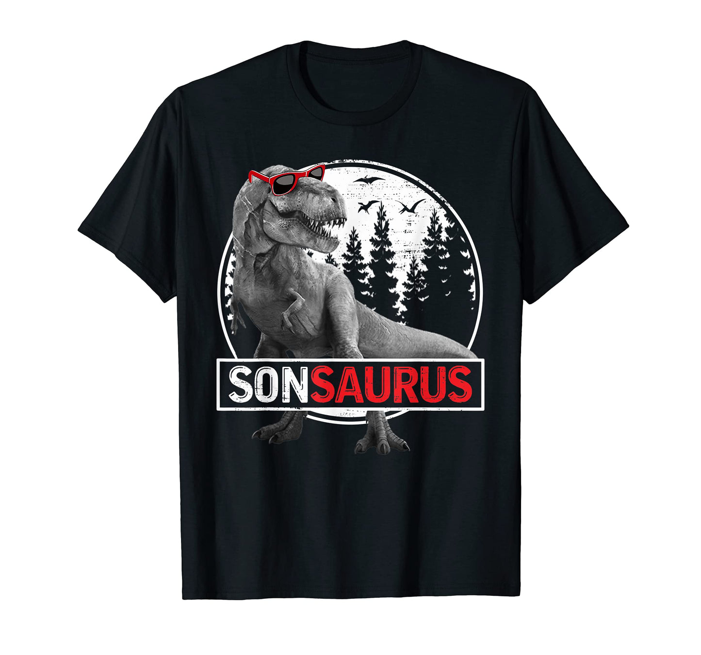 Sonsaurus T Rex Dinosaur Son Saurus T-Shirt - Minimalist Print Unisex - T-Shirt, Sweatshirt, Hoodie