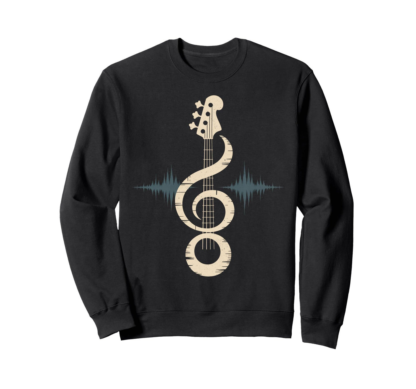Bass Guitar Neck And Bass Clef Bass Sweatshirt - Aesthetic Graphic Unisex - T-Shirt, Sweatshirt, Hoodie