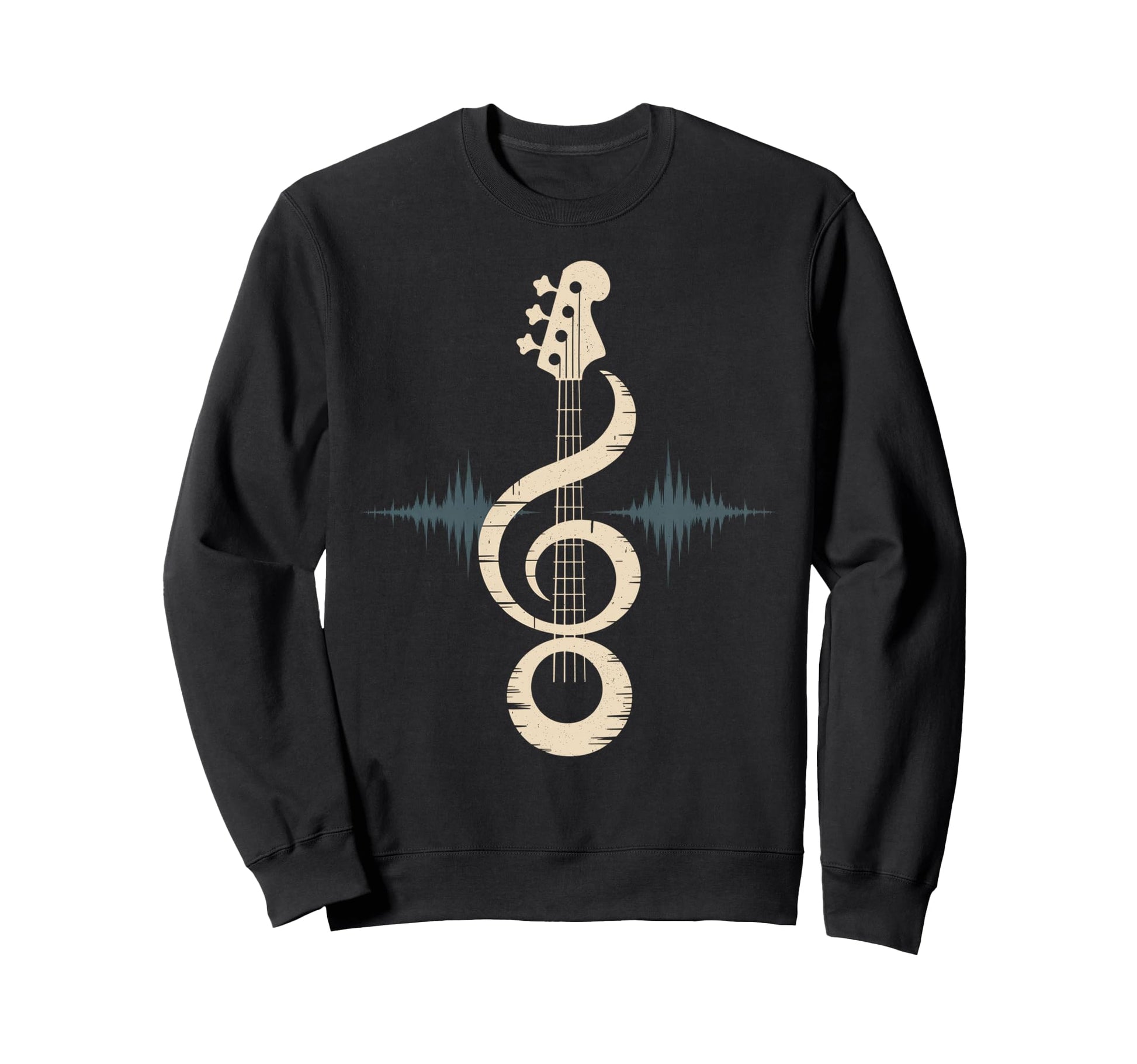 Bass Guitar Neck And Bass Clef Bass Sweatshirt - Aesthetic Graphic Unisex - T-Shirt, Sweatshirt, Hoodie