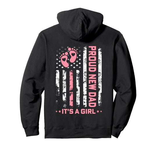 Back Proud New Dad New First Fathers Hoodie - Aesthetic Graphic Men Women - T-Shirt, Sweatshirt, Hoodie