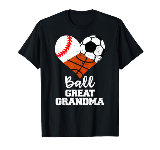 Ball Great Grandma Heart Baseball T-Shirt - Graphic Print for Adults - T-Shirt, Sweatshirt, Hoodie