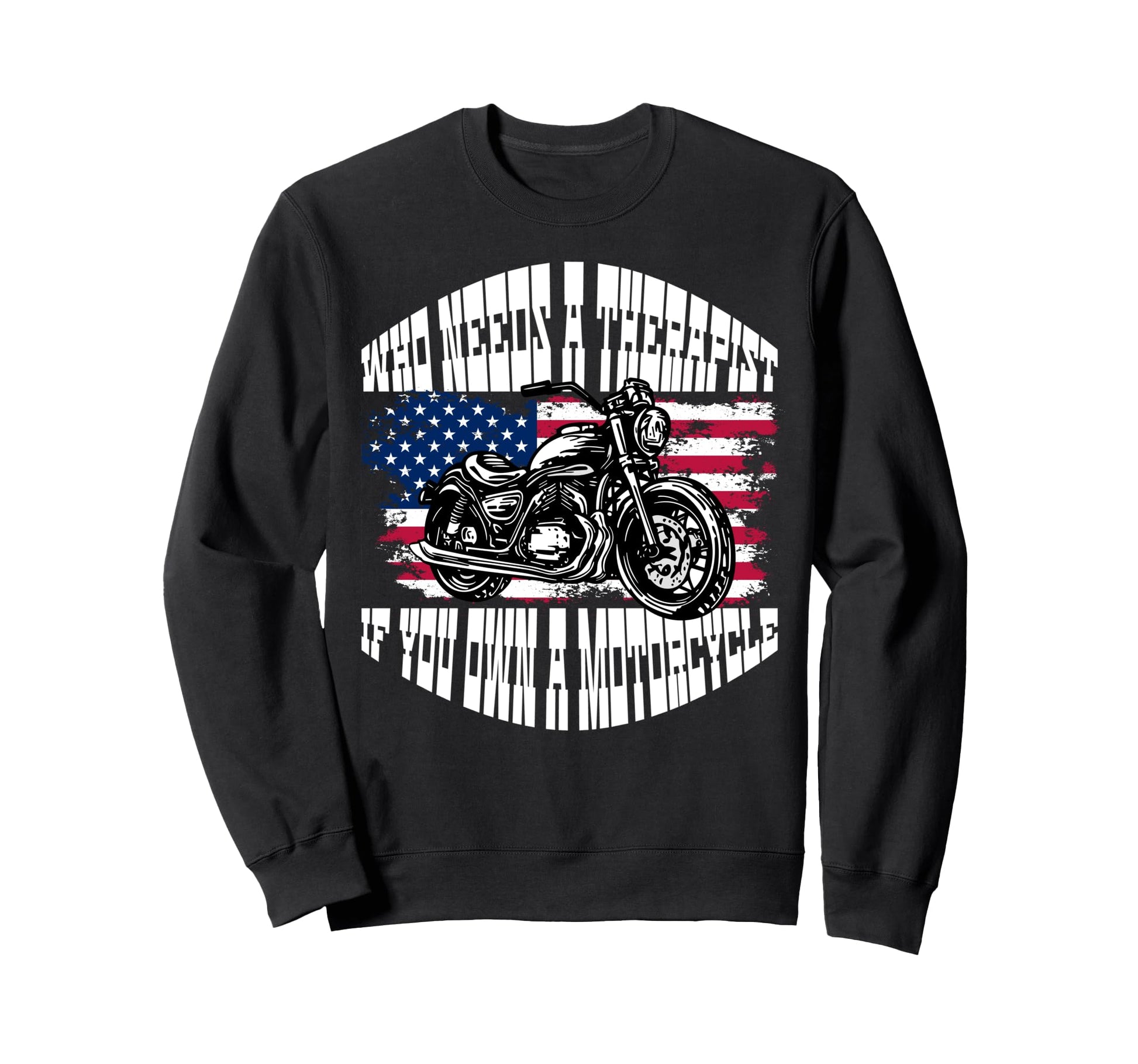 Biker Dad American Us Flag Sweatshirt - Novelty Apparel for Adults - T-Shirt, Sweatshirt, Hoodie