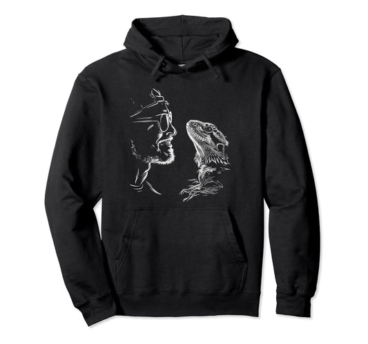 Bearded Dragon Dad Tiny Dinosaur Hoodie - Minimalist Print Men Women - T-Shirt, Sweatshirt, Hoodie