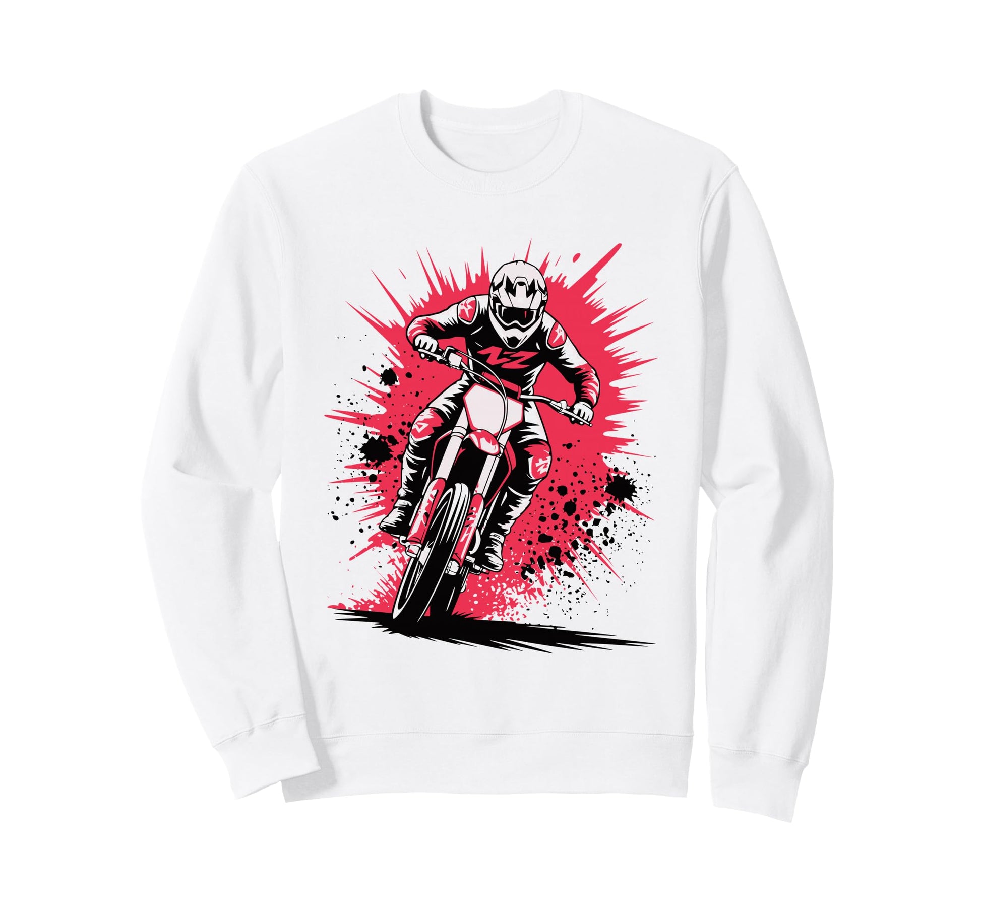 Biker Motorbiker Motorcyclist Sweatshirt - Aesthetic Graphic for Adults - T-Shirt, Sweatshirt, Hoodie