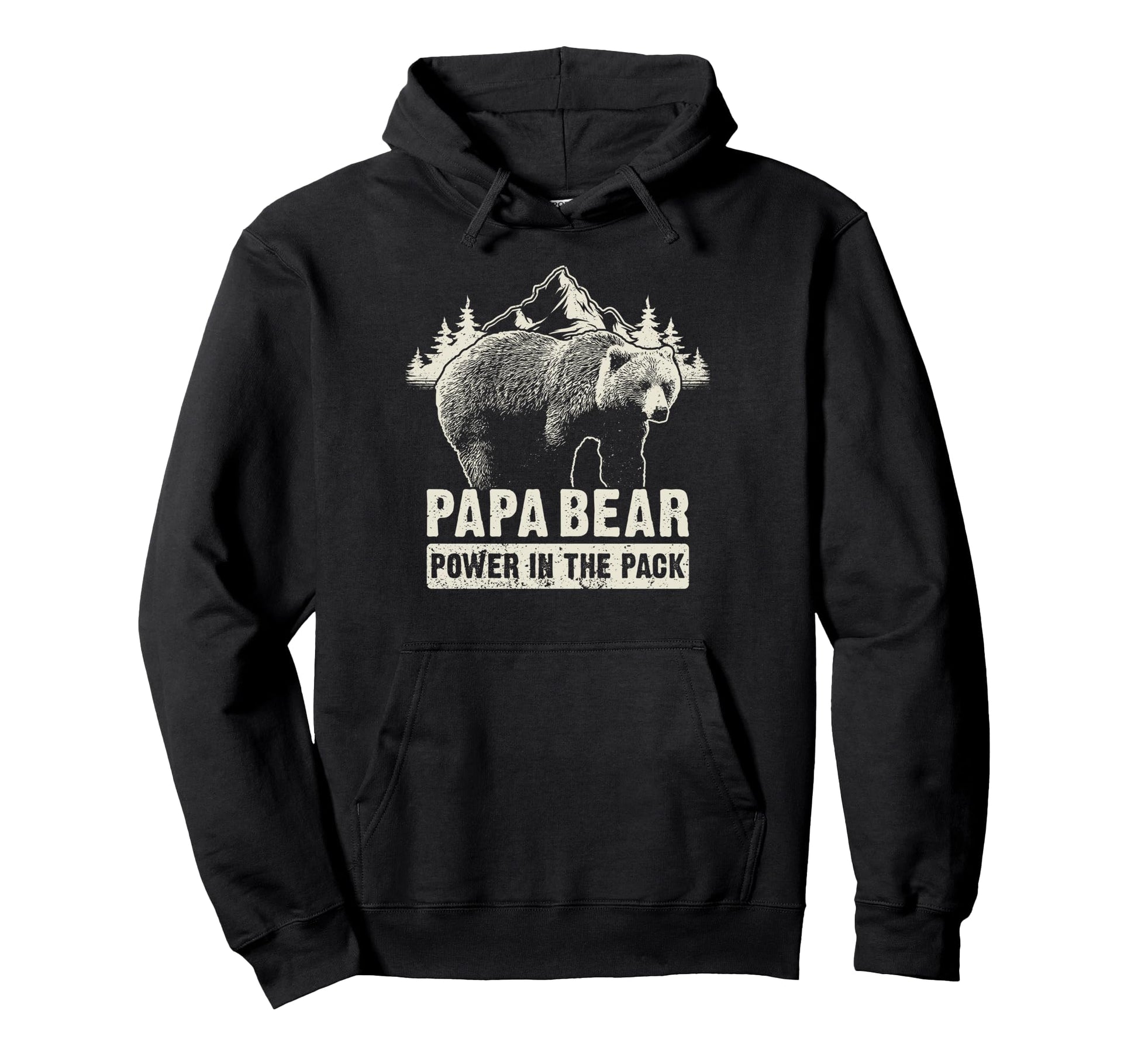 Papa Bear Power Pack Dad Grandpa Hoodie - Fun Novelty Design for Adults - T-Shirt, Sweatshirt, Hoodie