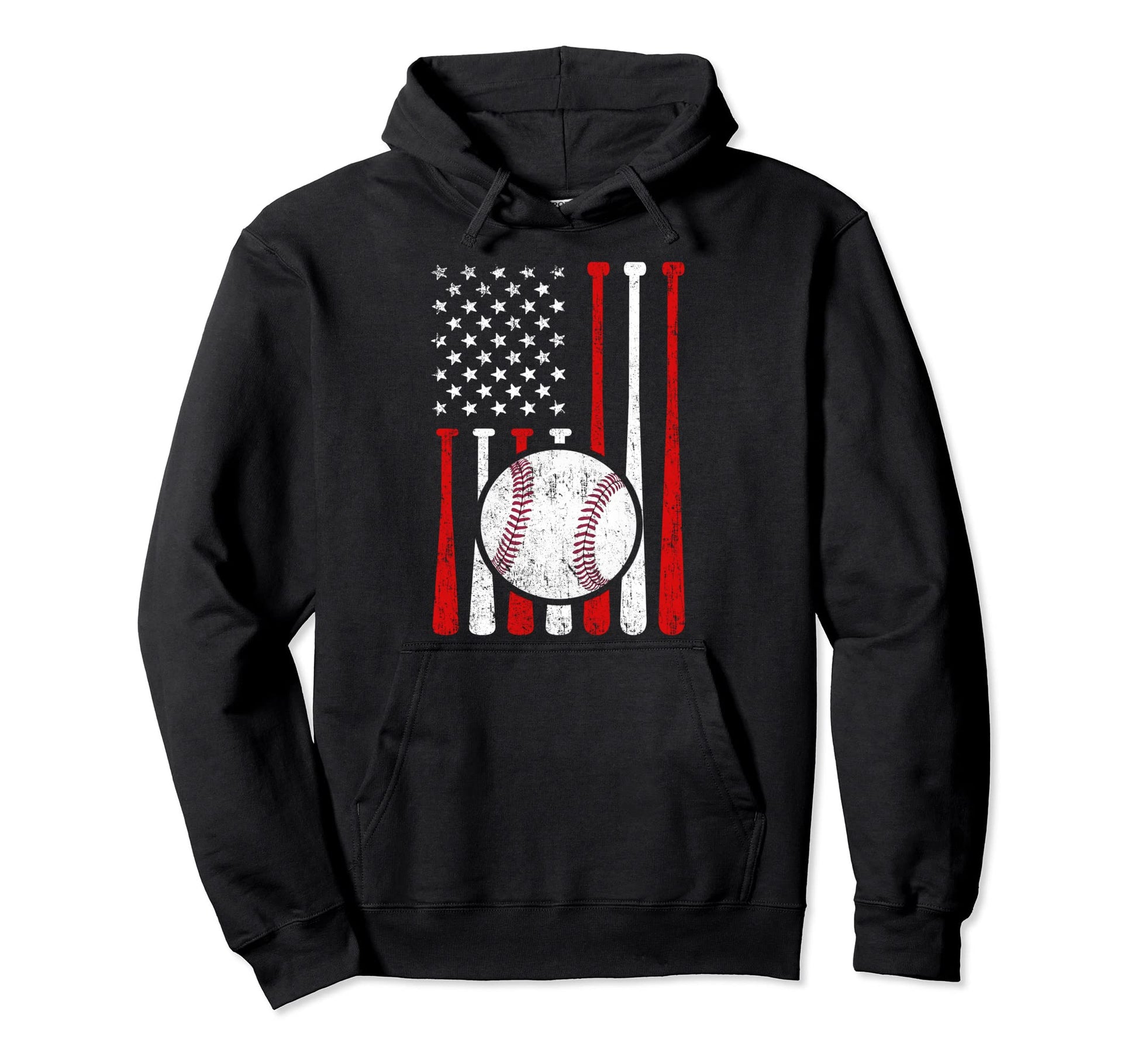 American Flag Baseball Flag Dad Mom Hoodie - Fun Novelty Design Men Women - T-Shirt, Sweatshirt, Hoodie