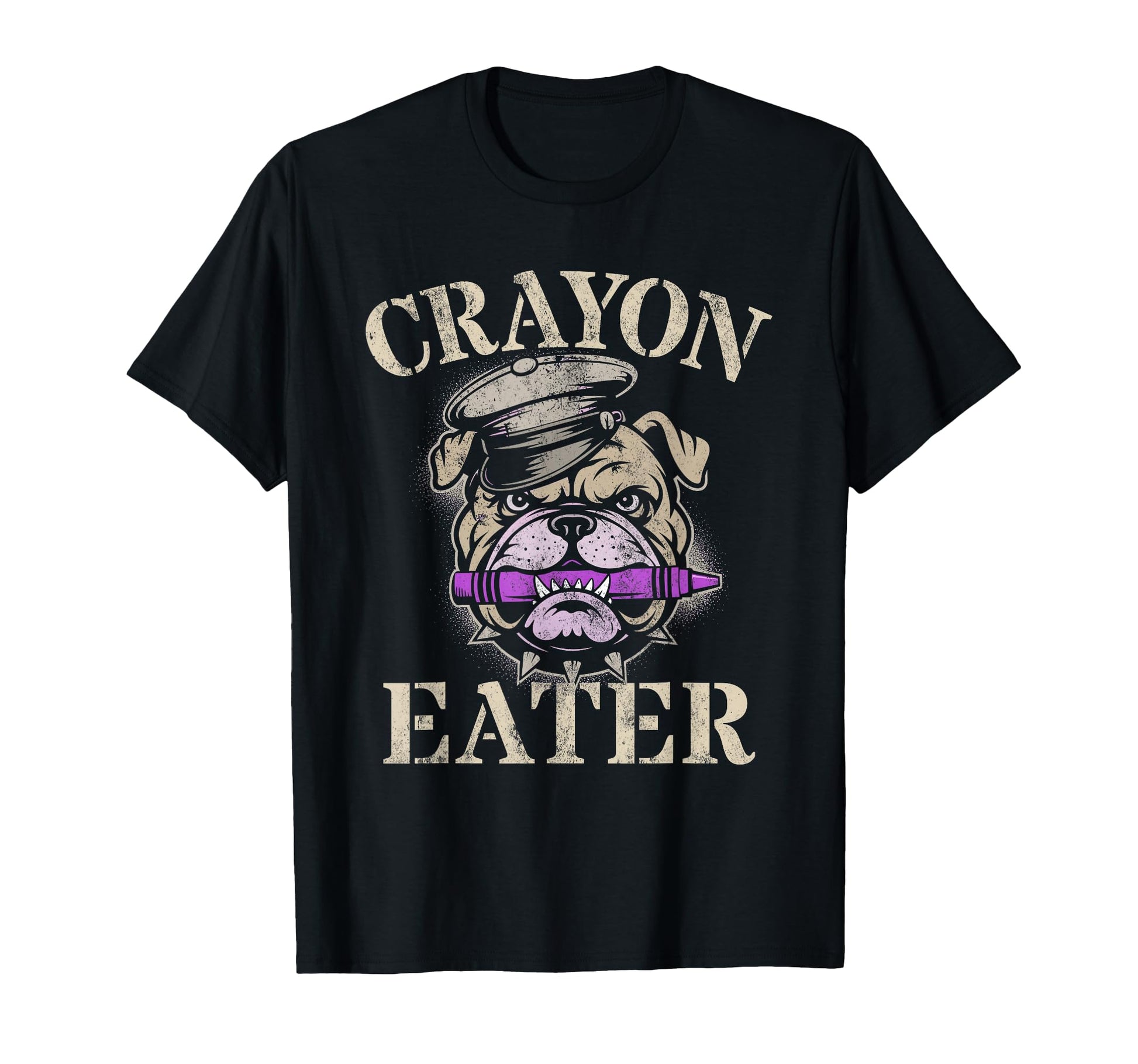 Funny Crayon Eater Bulldog Veterans T-Shirt - Fun Novelty Design Unisex - T-Shirt, Sweatshirt, Hoodie