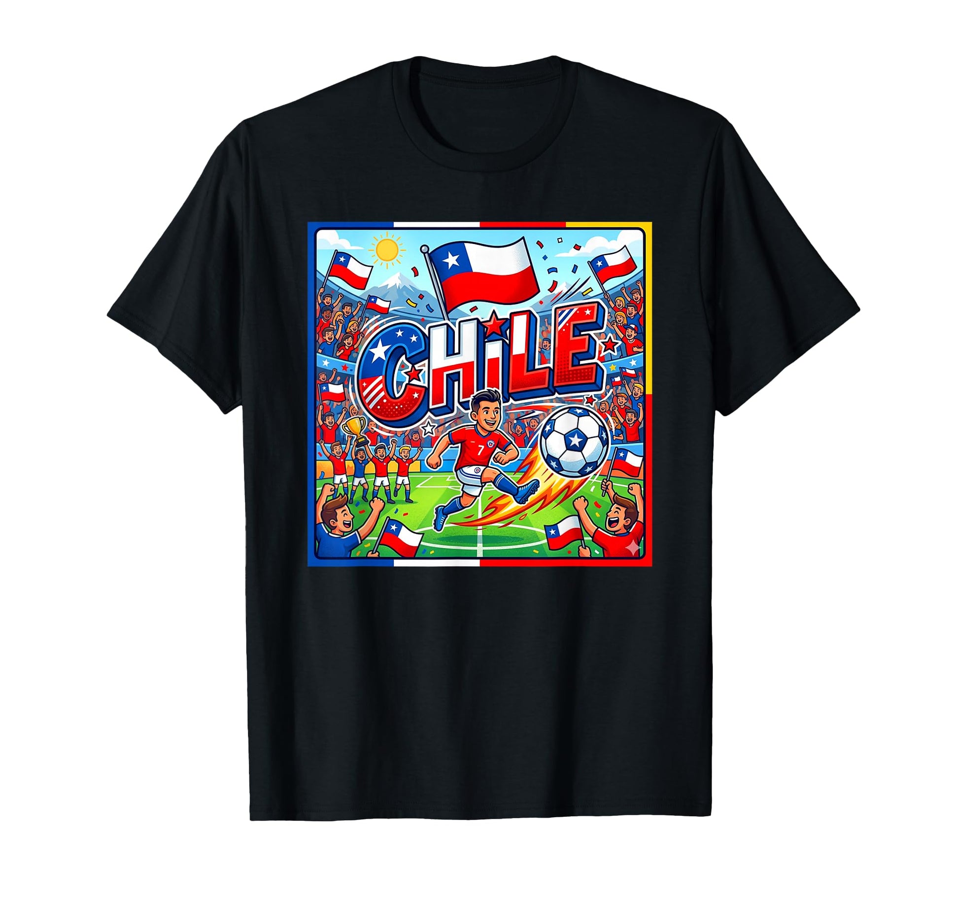Chile Soccer Fan T-Shirt - Novelty Apparel for Adults - T-Shirt, Sweatshirt, Hoodie