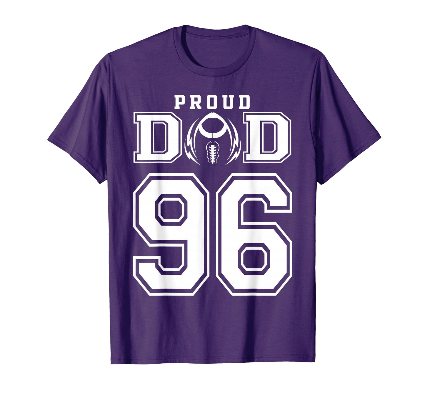 Custom Proud Football Dad Number 96 T-Shirt - Minimalist Print for Adults - T-Shirt, Sweatshirt, Hoodie