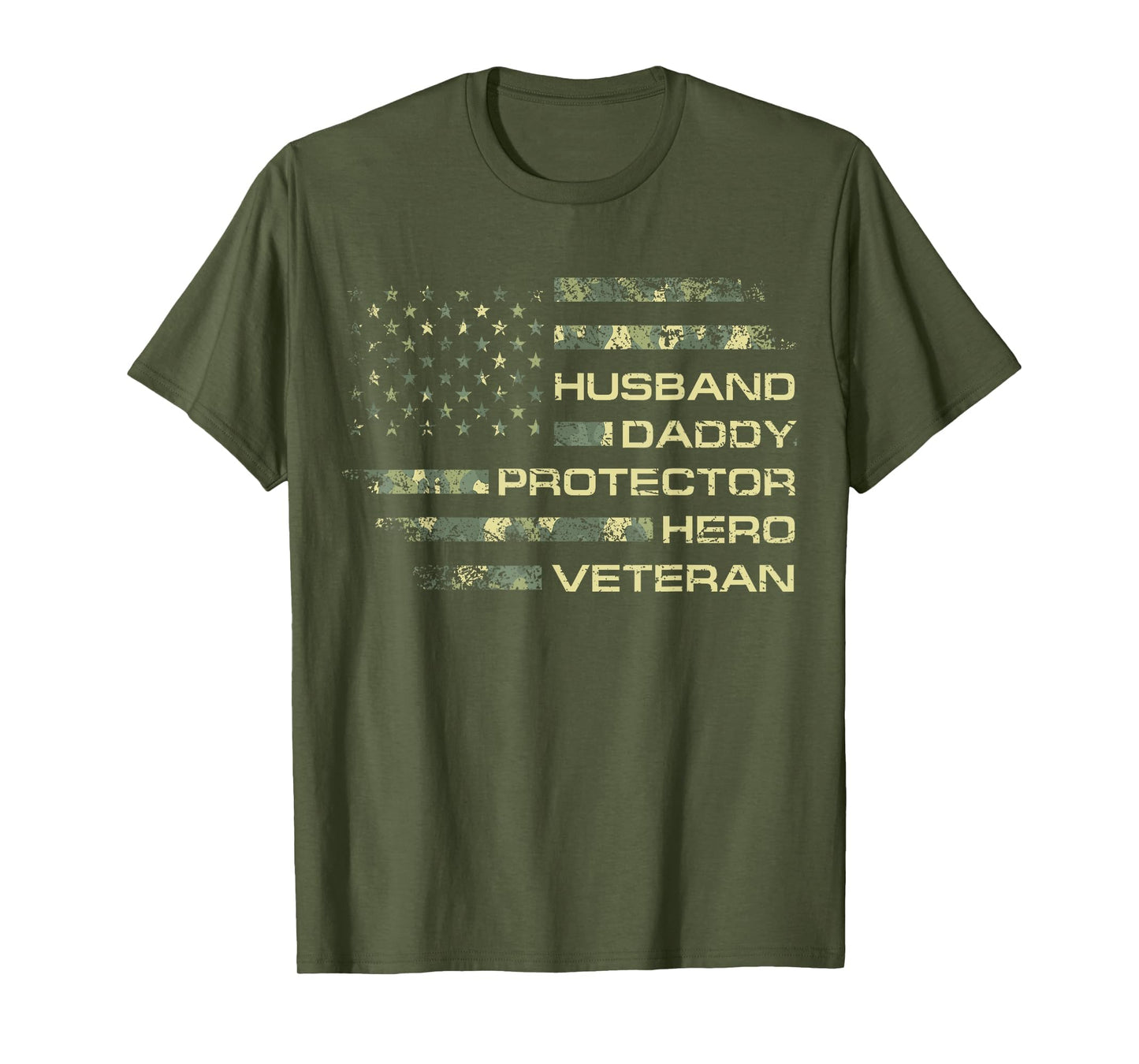Husband Daddy Protector Hero Veteran T-Shirt - Unique Graphic Men Women - T-Shirt, Sweatshirt, Hoodie