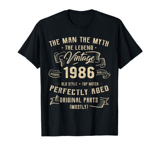 40 Years Old Gift 1986 Myth Legend 40Th T-Shirt - Novelty Apparel Unisex - T-Shirt, Sweatshirt, Hoodie
