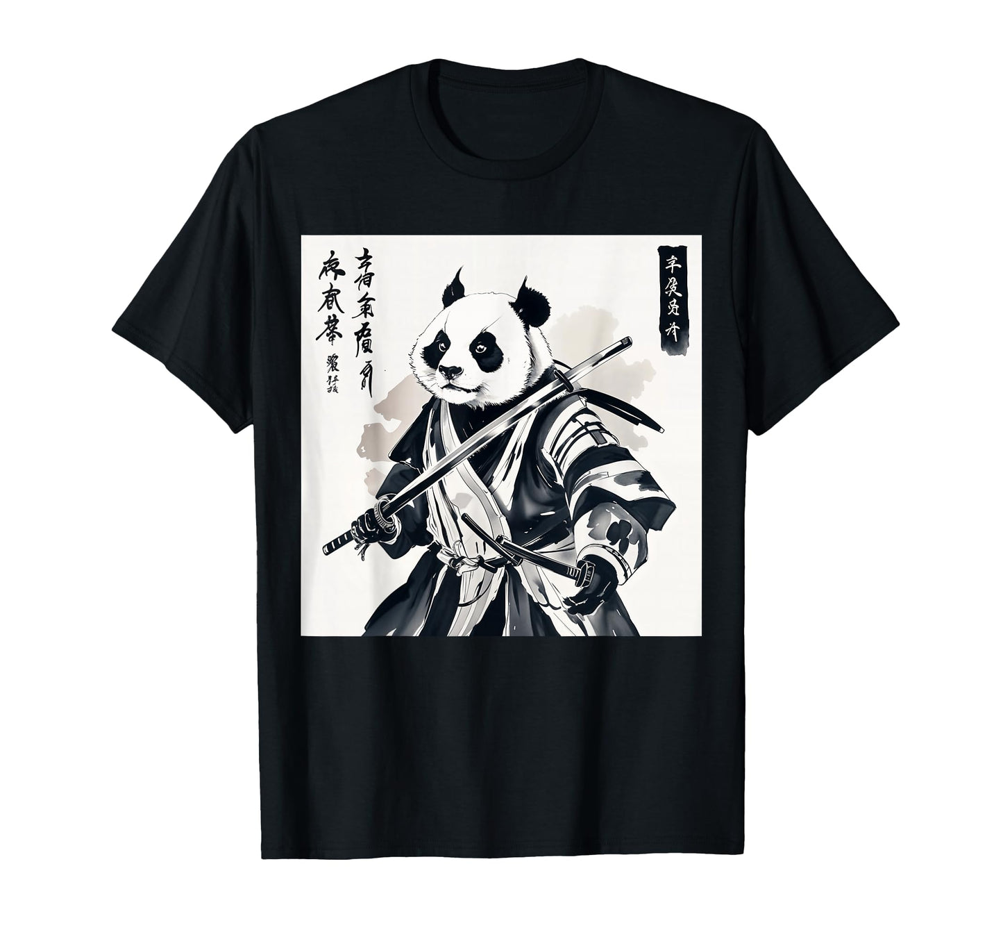 Samurai Panda Warrior Art Japanese Anime T-Shirt - Graphic Print Unisex - T-Shirt, Sweatshirt, Hoodie