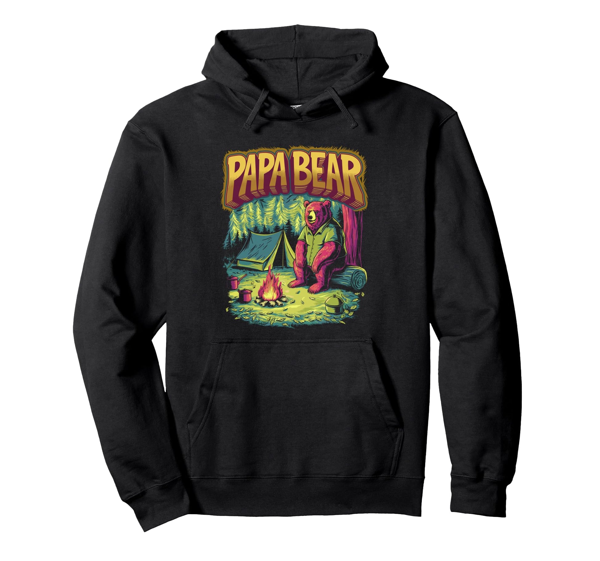 Papa Bear Adventure Mountain Hoodie - Trendy Graphic Men Women - T-Shirt, Sweatshirt, Hoodie