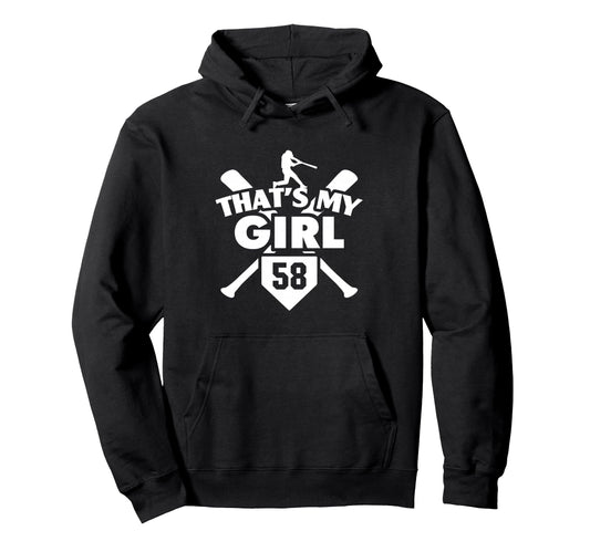 Baseball Mom Dad Thats My 58 Softball Hoodie - Custom Art Print for Adults - T-Shirt, Sweatshirt, Hoodie