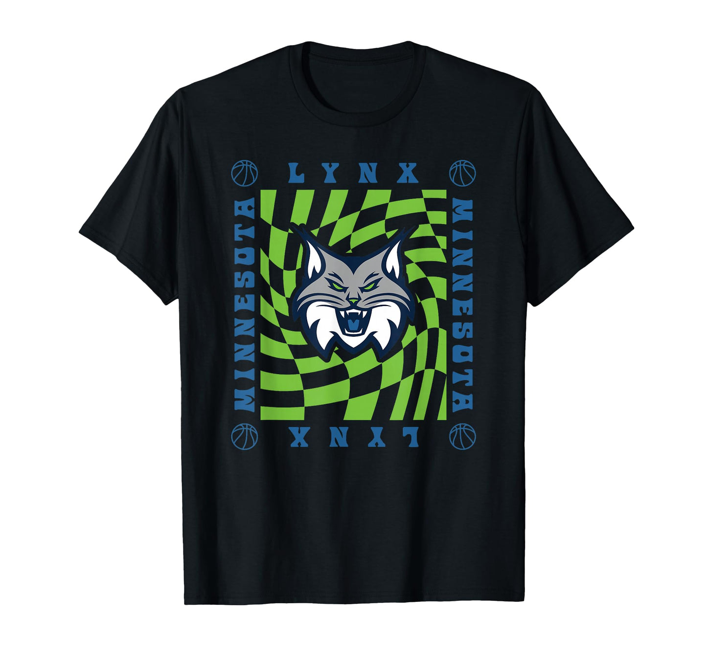 Wnba Minnesota Lynx Wavy Checkerboard T-Shirt - Aesthetic Graphic Men Women - T-Shirt, Sweatshirt, Hoodie