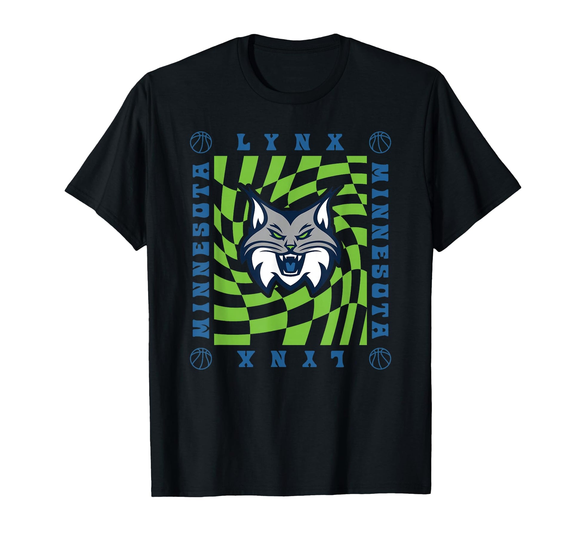 Wnba Minnesota Lynx Wavy Checkerboard T-Shirt - Aesthetic Graphic Men Women - T-Shirt, Sweatshirt, Hoodie
