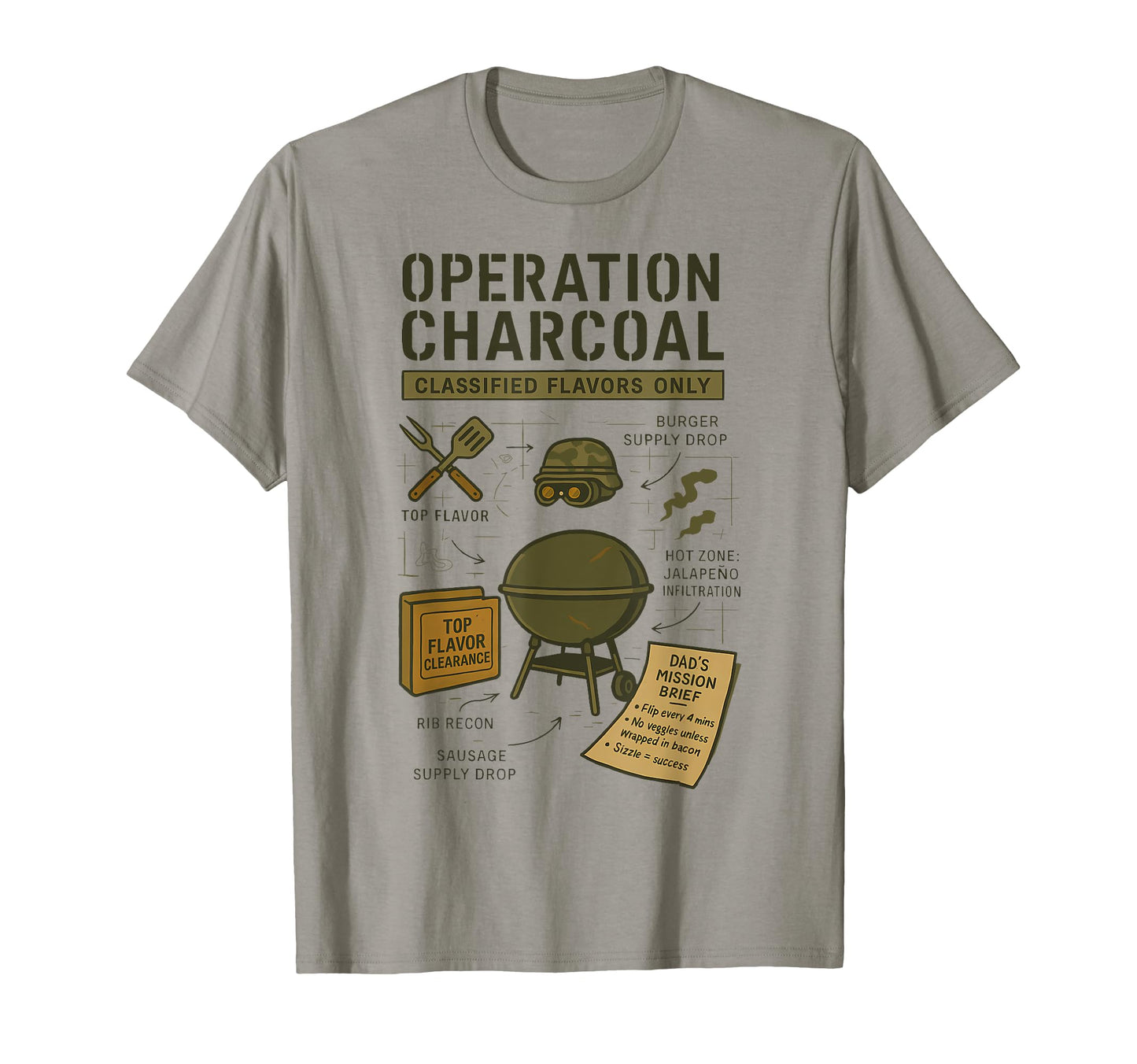 Military Dad Fathers Day Funny Bbq T-Shirt - Fun Novelty Design for Adults - T-Shirt, Sweatshirt, Hoodie