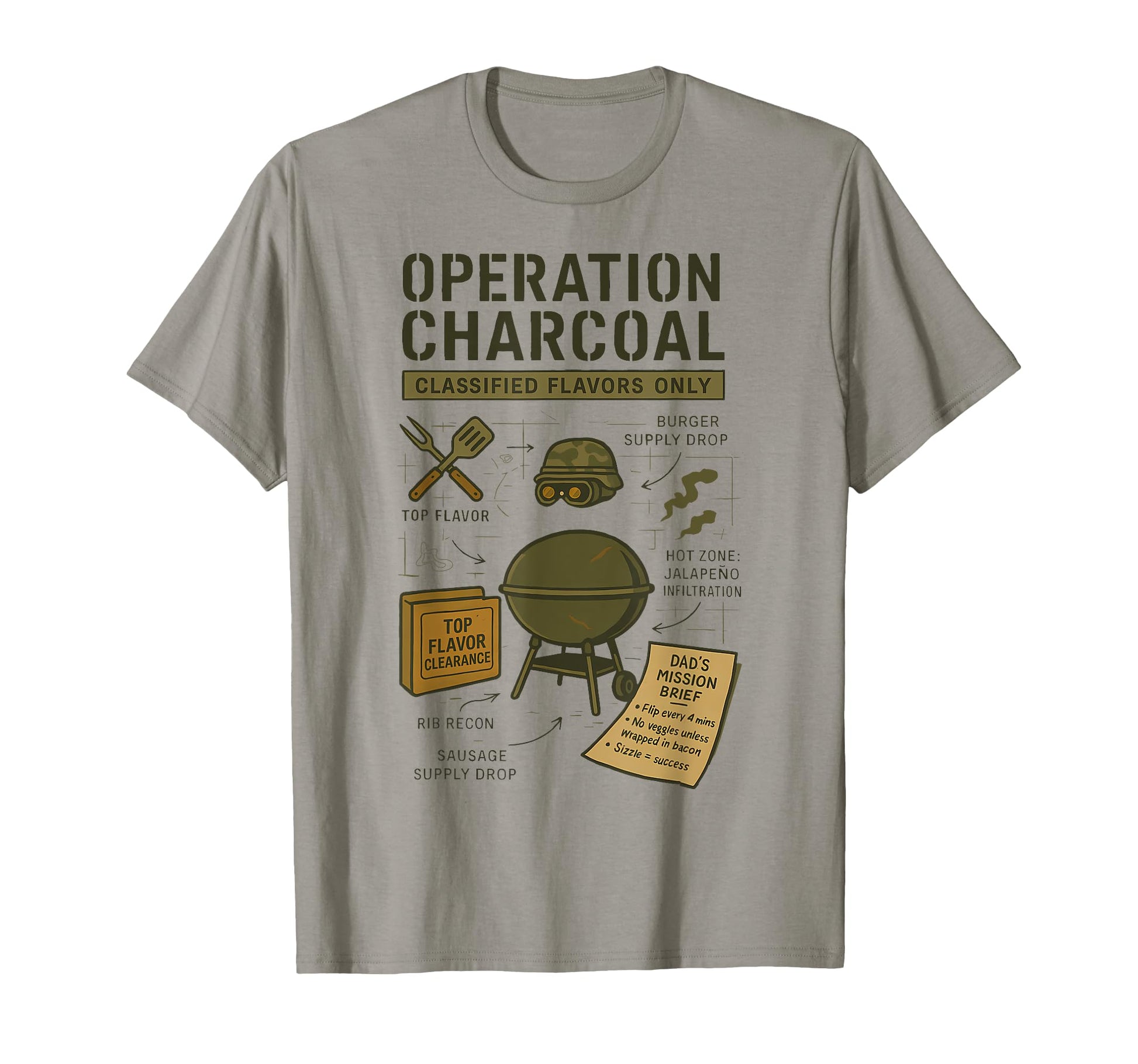 Military Dad Fathers Day Funny Bbq T-Shirt - Fun Novelty Design for Adults - T-Shirt, Sweatshirt, Hoodie