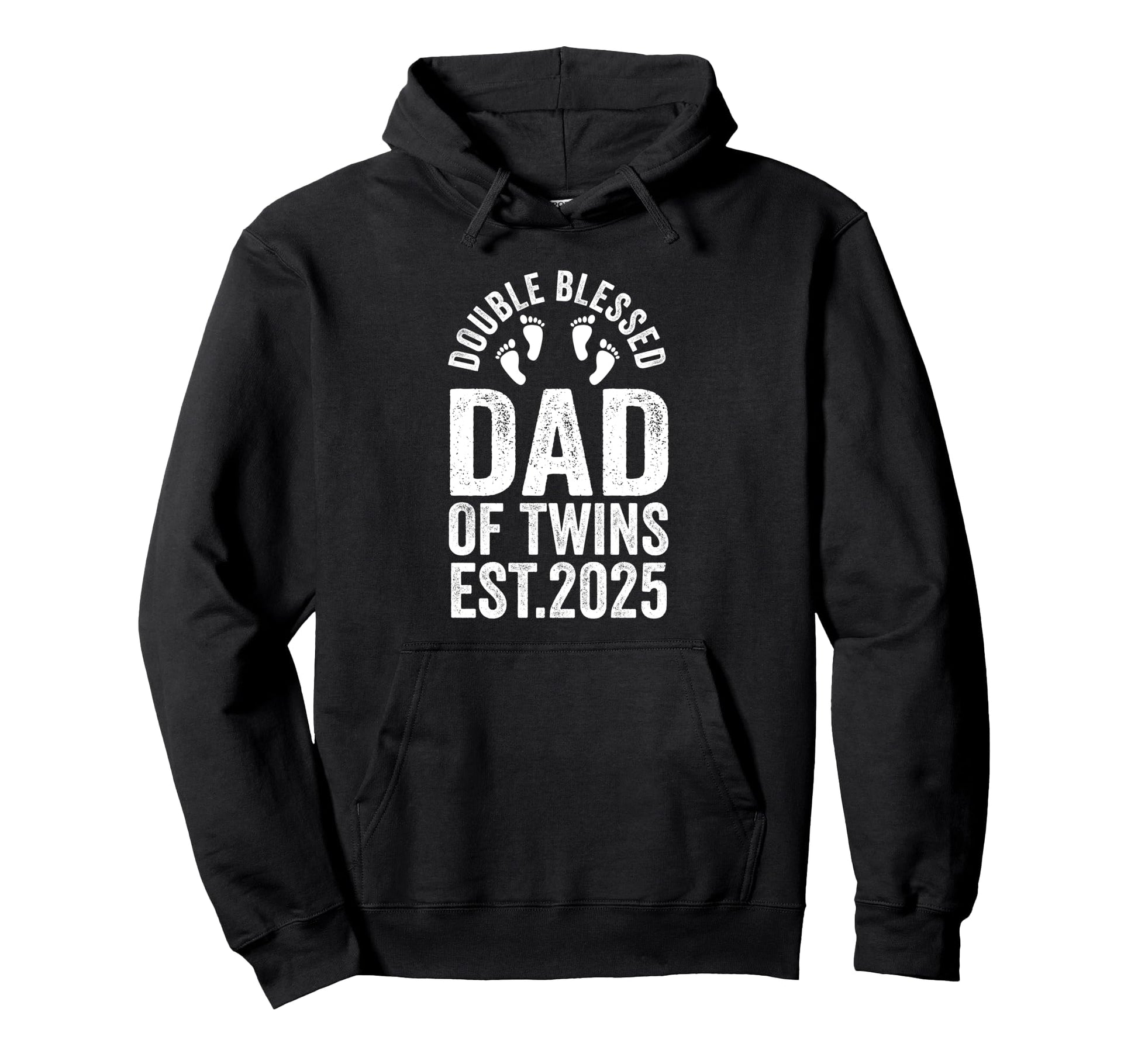 Double Blessed Dad Twins Est 2025 Twins Hoodie - Minimalist Print Unisex - T-Shirt, Sweatshirt, Hoodie