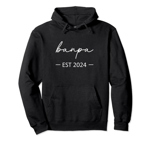 Banpa Est 2024 New Dad Dad Grandpa Hoodie - Minimalist Print for Adults - T-Shirt, Sweatshirt, Hoodie