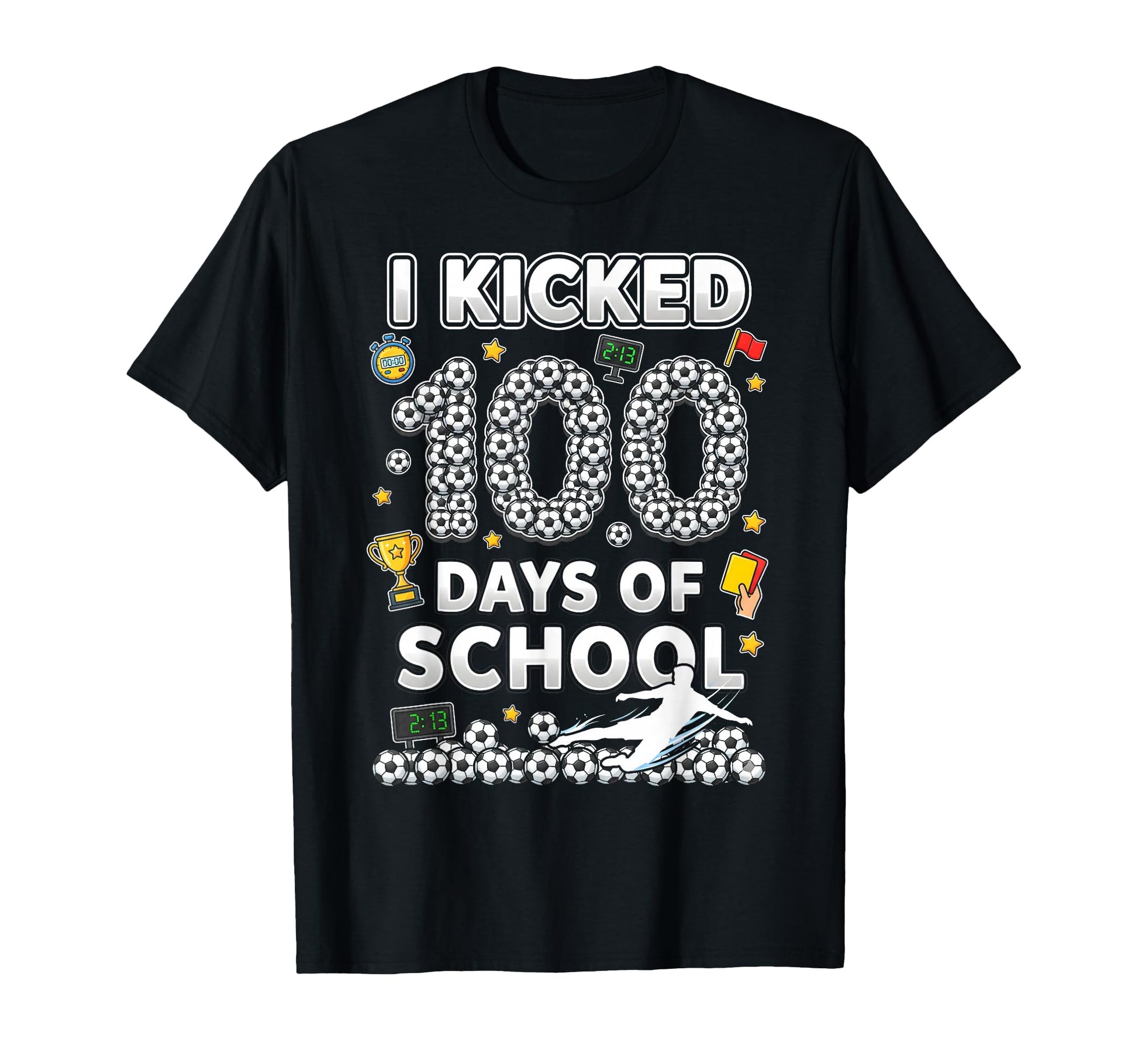 I Kicked100 Days School Soccer Ice Cram T-Shirt - Trendy Graphic Men Women - T-Shirt, Sweatshirt, Hoodie