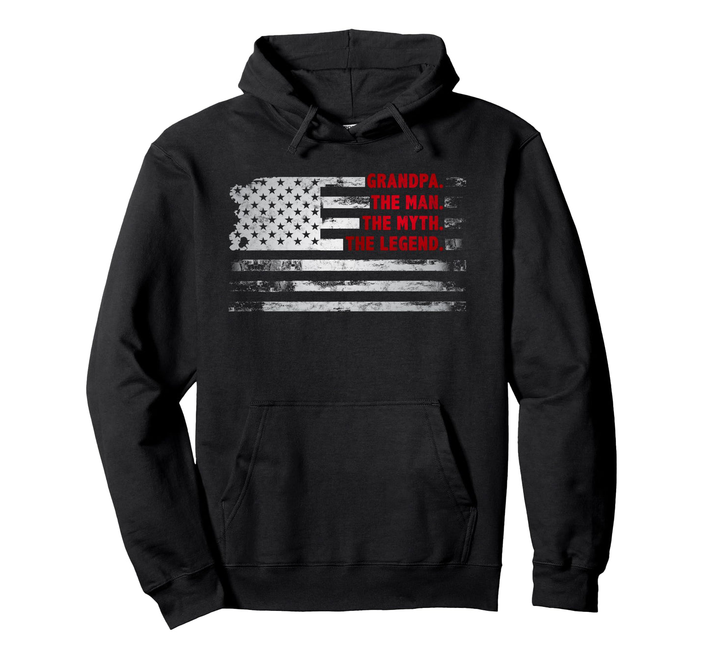 Grandpa Myth Legend American Usa Flag Hoodie - Aesthetic Graphic Men Women - T-Shirt, Sweatshirt, Hoodie