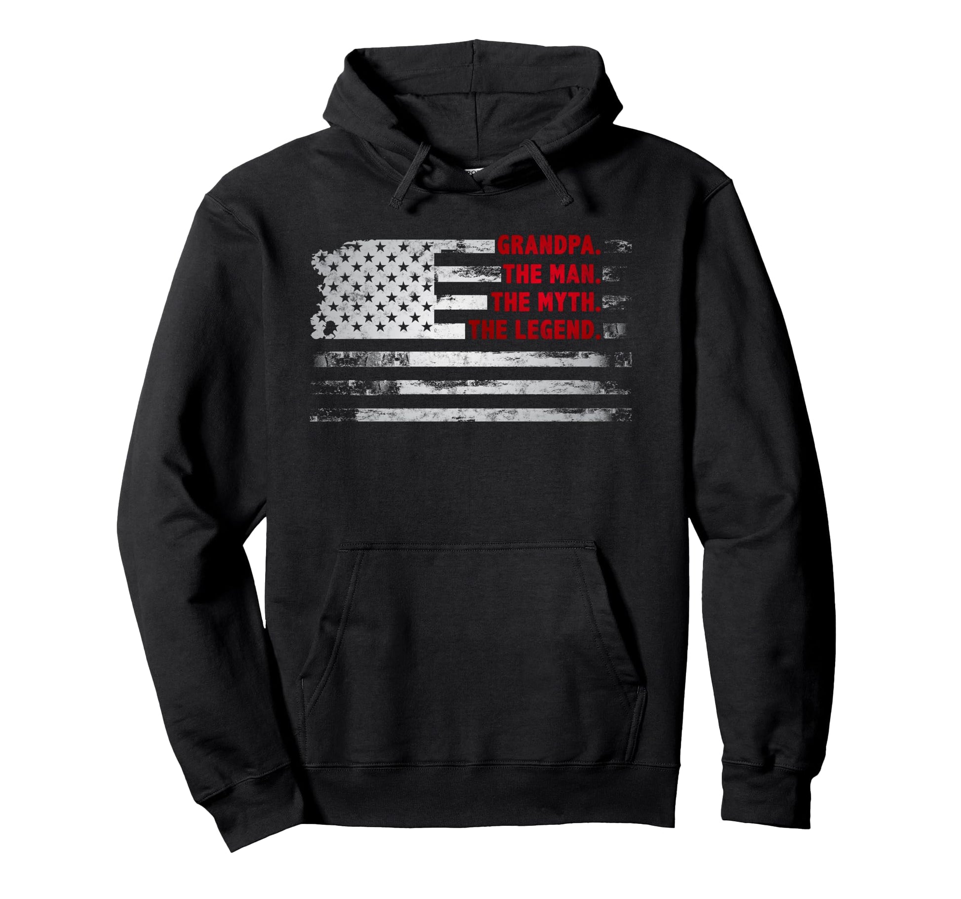 Grandpa Myth Legend American Usa Flag Hoodie - Aesthetic Graphic Men Women - T-Shirt, Sweatshirt, Hoodie
