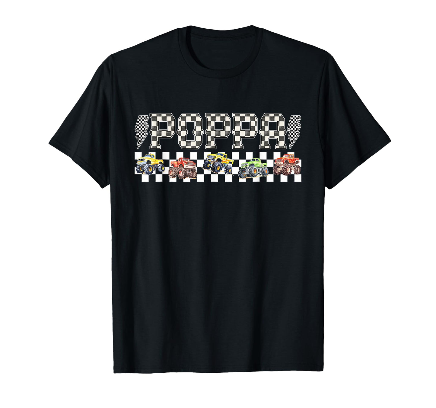 Poppa Monster Truck Family Crew T-Shirt - Graphic Print for Adults - T-Shirt, Sweatshirt, Hoodie