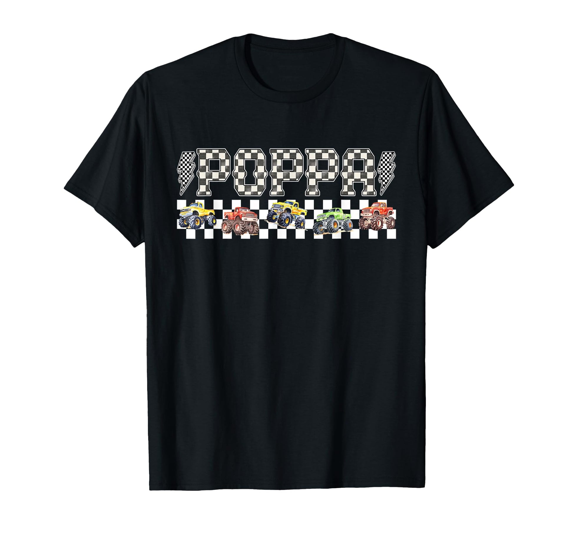 Poppa Monster Truck Family Crew T-Shirt - Graphic Print for Adults - T-Shirt, Sweatshirt, Hoodie