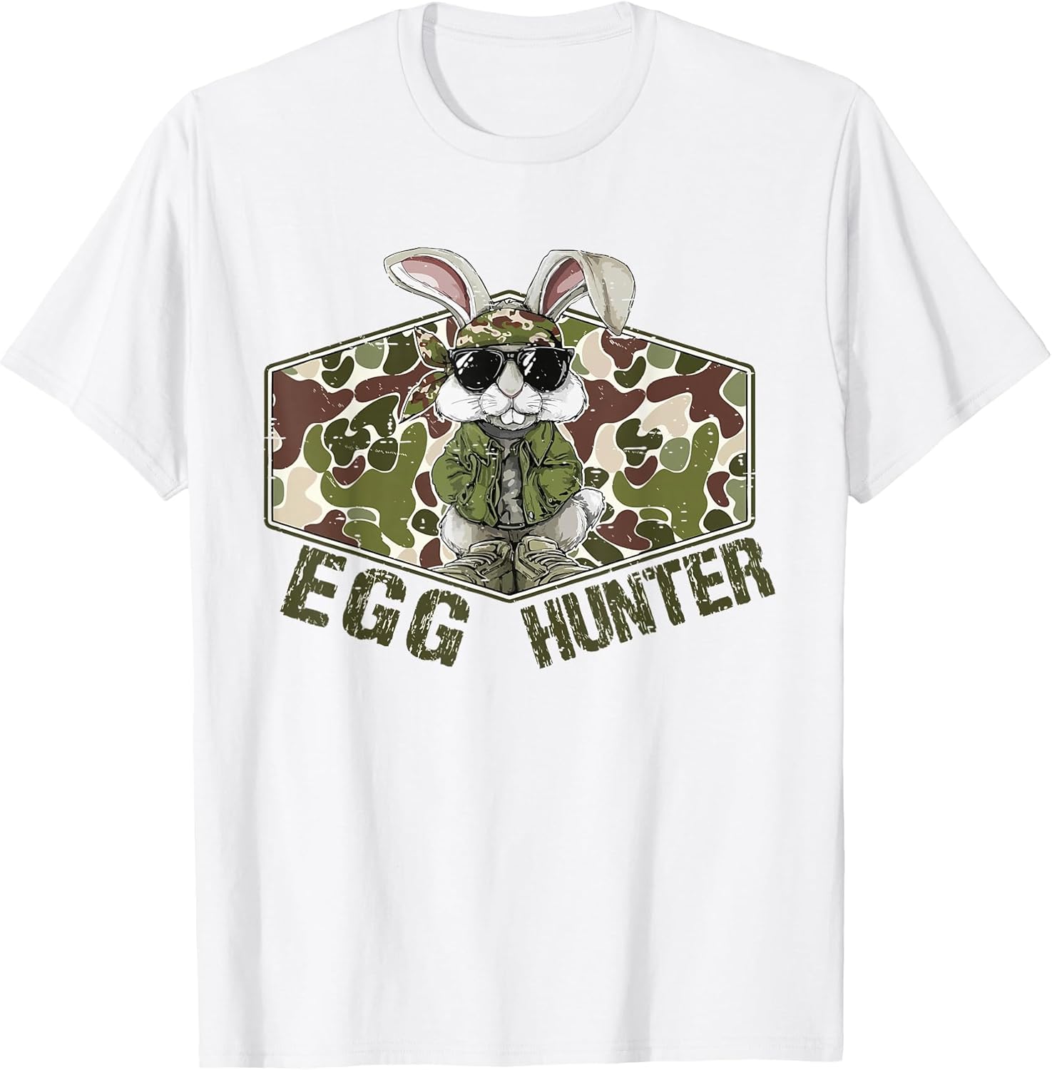 Vintage Camo Egg Hunter Happy Easter Bunny Spring Unisex T-shirt, Sweatshirt, Hoodie, Long Sleeve Tee - T-Shirt, Sweatshirt, Hoodie