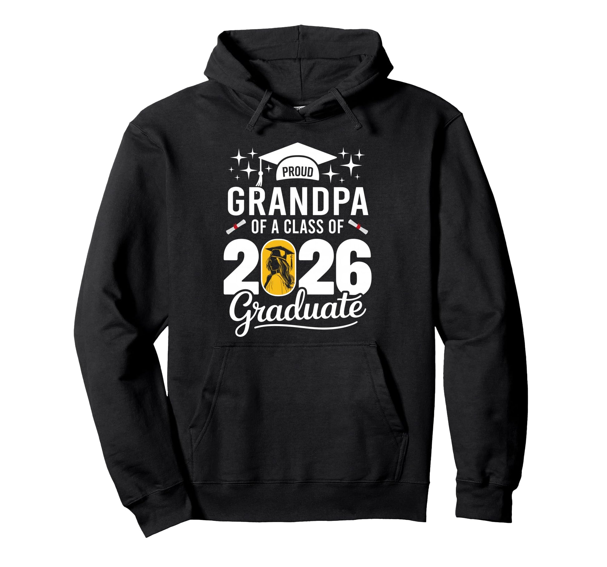 Proud Grandpa Class 2026 Graduate Hoodie - Aesthetic Graphic for Adults - T-Shirt, Sweatshirt, Hoodie