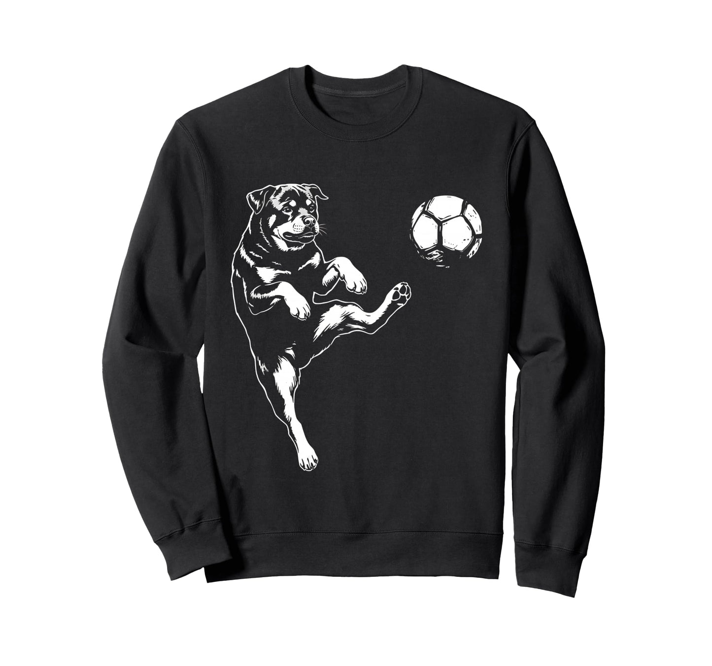 Rottweiler Playing Soccer Dog Lover Sweatshirt - Graphic Print for Adults - T-Shirt, Sweatshirt, Hoodie