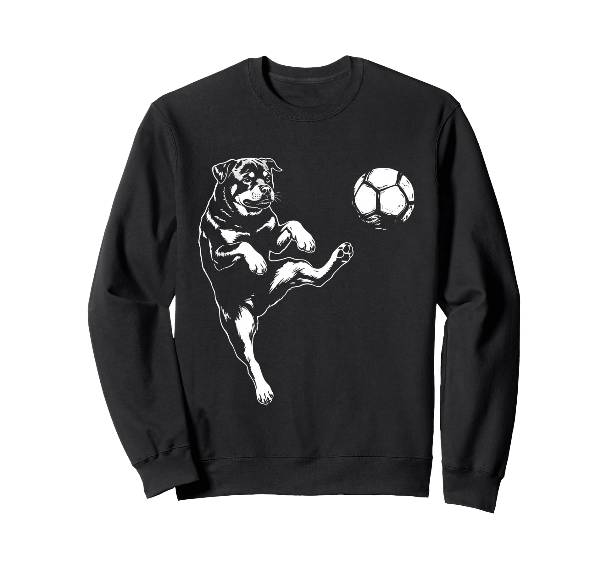 Rottweiler Playing Soccer Dog Lover Sweatshirt - Graphic Print for Adults - T-Shirt, Sweatshirt, Hoodie