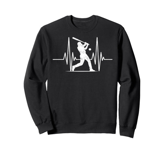 Baseball Player Heartbeat Coach Dad Sweatshirt - Aesthetic Graphic Unisex - T-Shirt, Sweatshirt, Hoodie