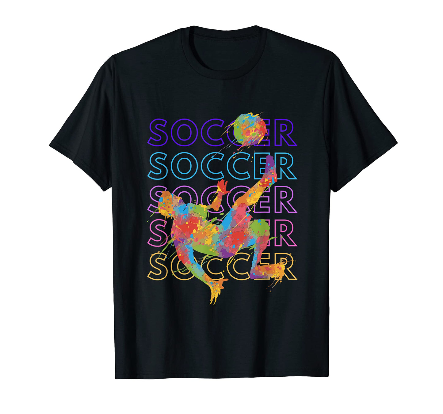 Colorful Soccer Soccer Soccer Soccer T-Shirt - Minimalist Print Unisex - T-Shirt, Sweatshirt, Hoodie