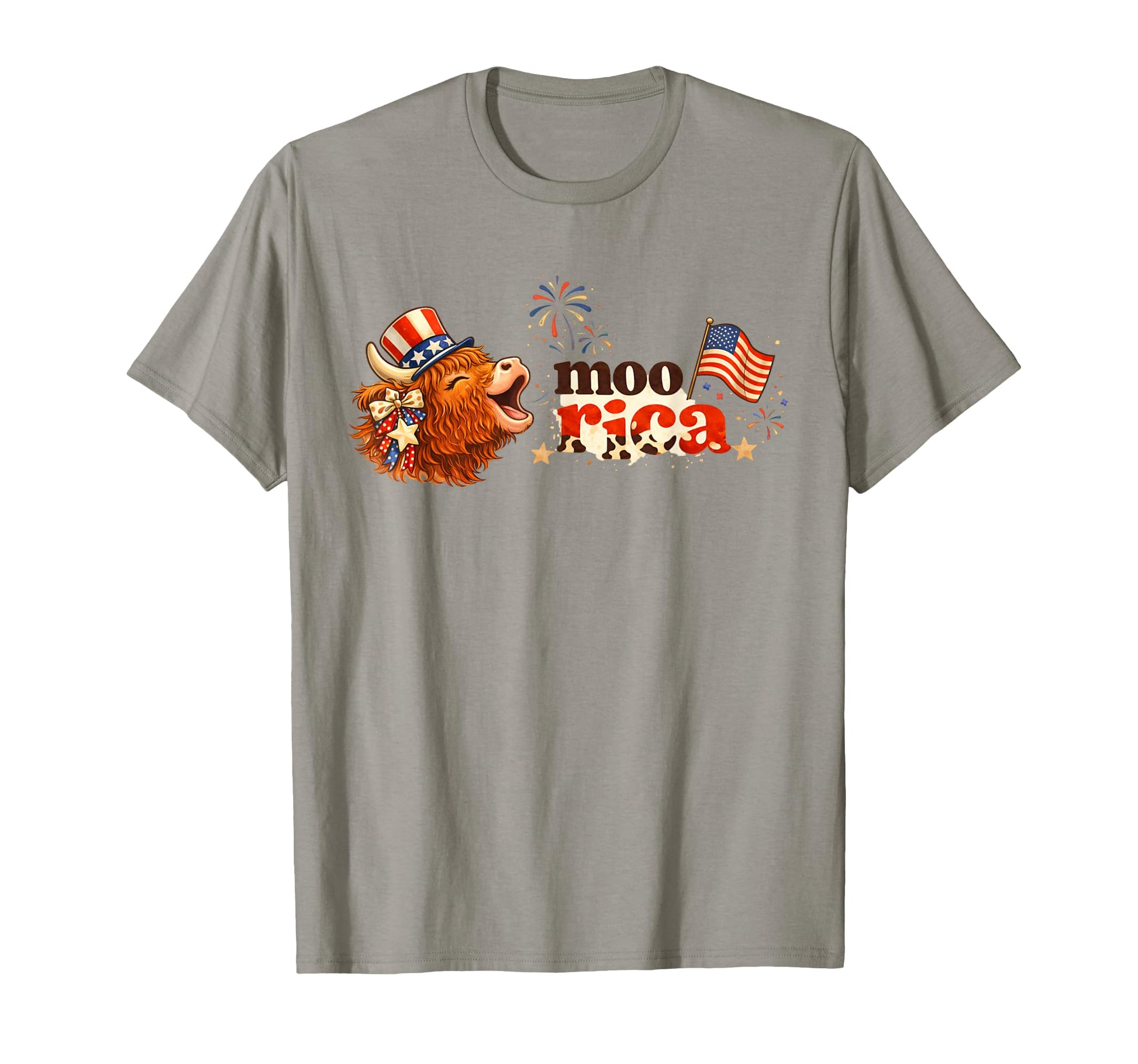 4Th July Cow Moo Rica Patriotic Cows T-Shirt - Minimalist Print for Adults - T-Shirt, Sweatshirt, Hoodie