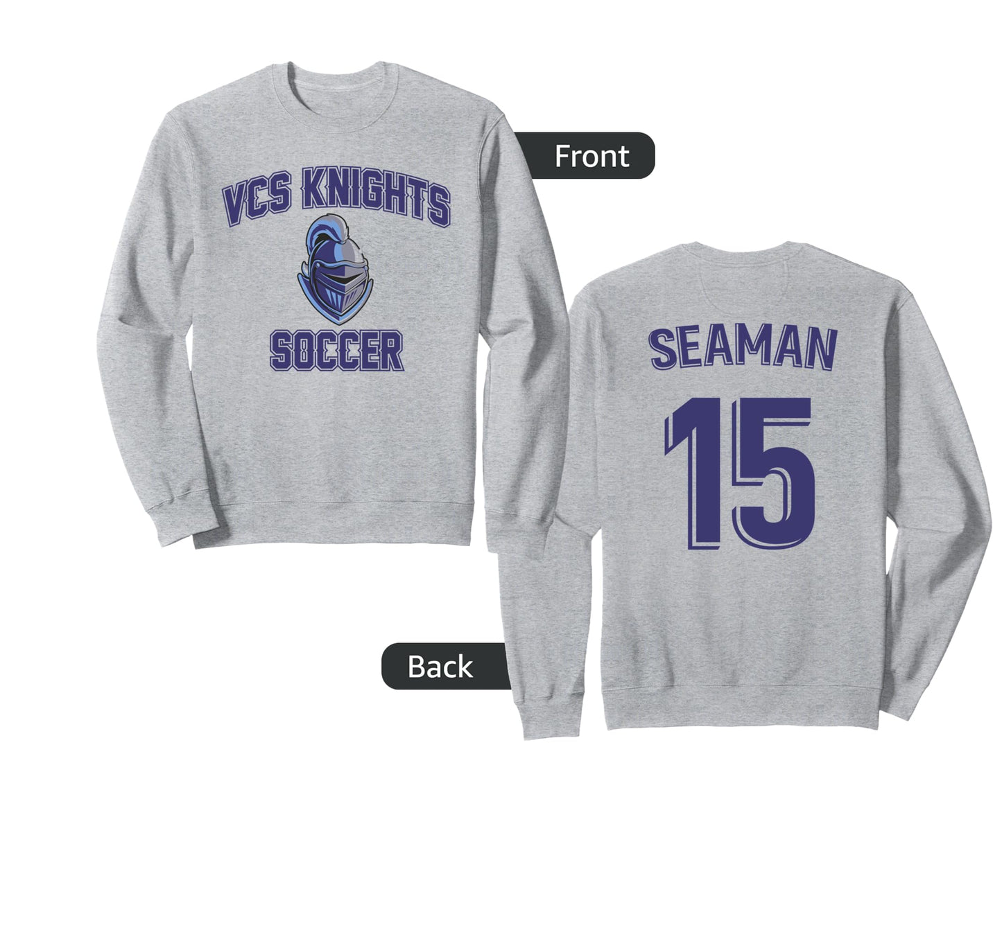 Vcs Middle School Soccer Seaman Sweatshirt - Custom Art Print for Adults - T-Shirt, Sweatshirt, Hoodie