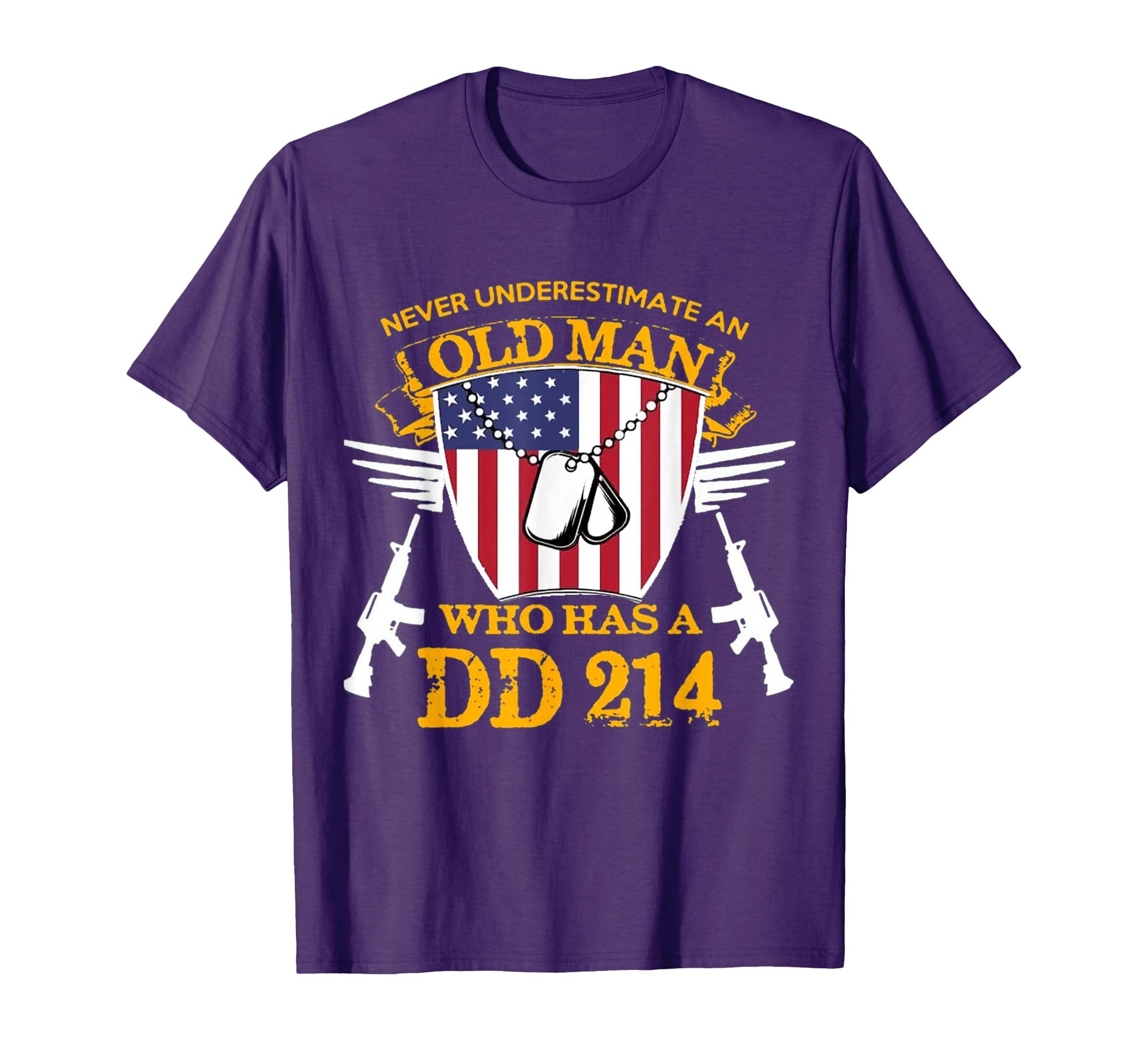 Never Underestimate Old Who Has Dd 214 T-Shirt - Fun Novelty Design Unisex - T-Shirt, Sweatshirt, Hoodie