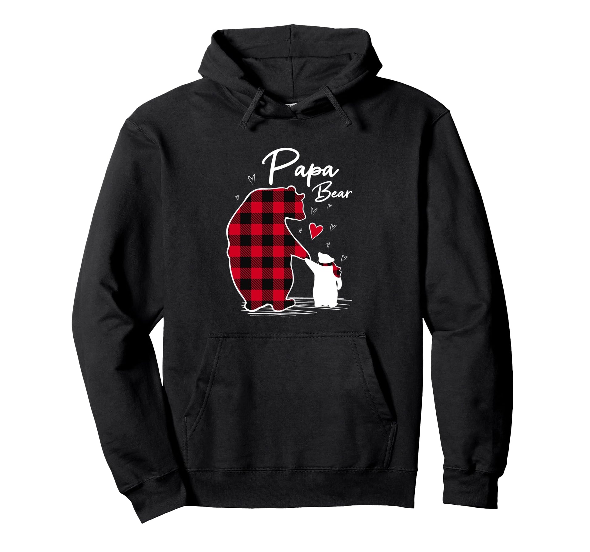 Papa Bear Pajama Red Buffalo Plaid Hoodie - Aesthetic Graphic Unisex - T-Shirt, Sweatshirt, Hoodie