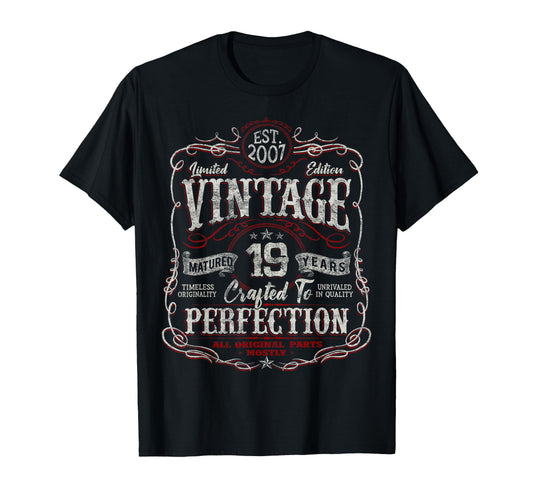 2007 19 Year Old 19Th Birthday T-Shirt - Casual Everyday Wear Men Women - T-Shirt, Sweatshirt, Hoodie
