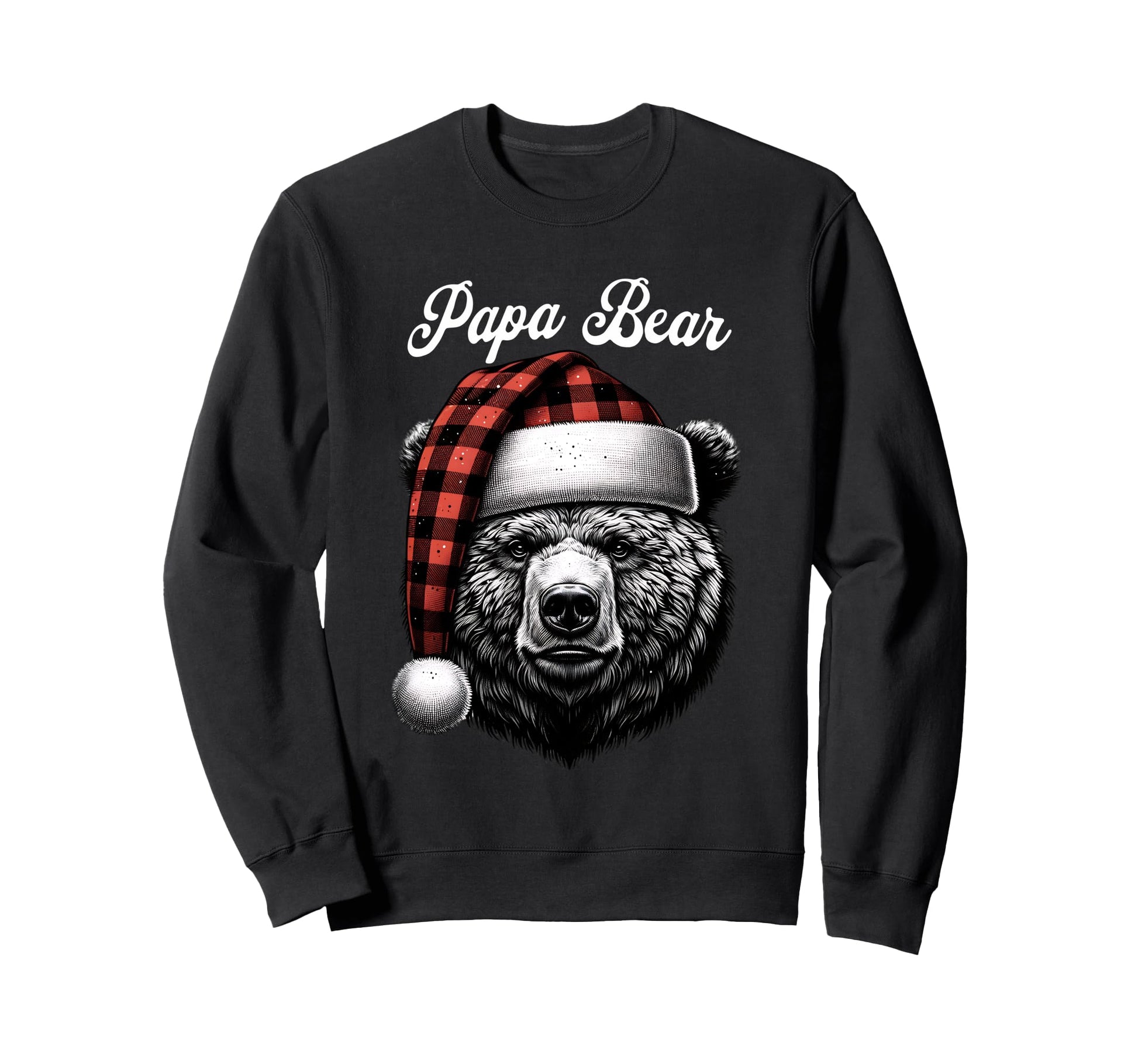 Papa Bear Red Buffalo Family Sweatshirt - Custom Art Print Men Women - T-Shirt, Sweatshirt, Hoodie