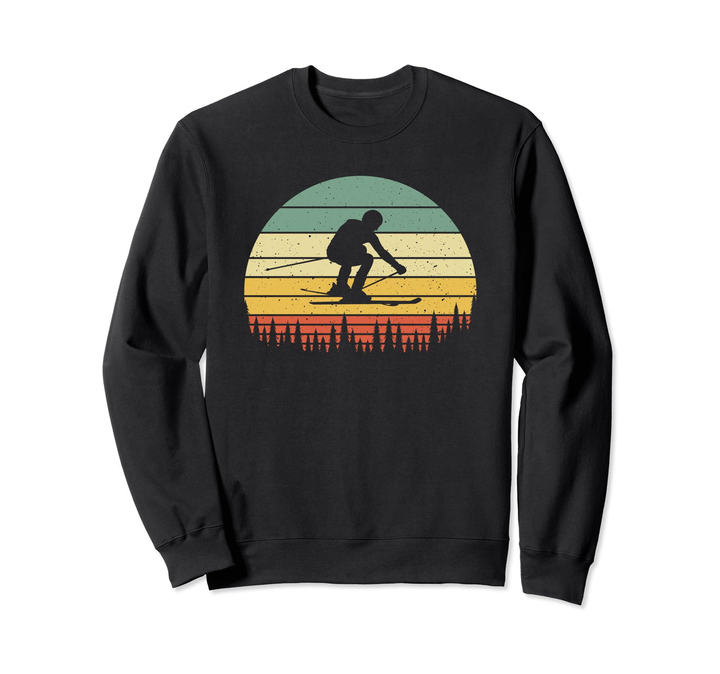 Ski Sunset Skier Skiing Dad Ski Sweatshirt - Custom Art Print for Adults - T-Shirt, Sweatshirt, Hoodie