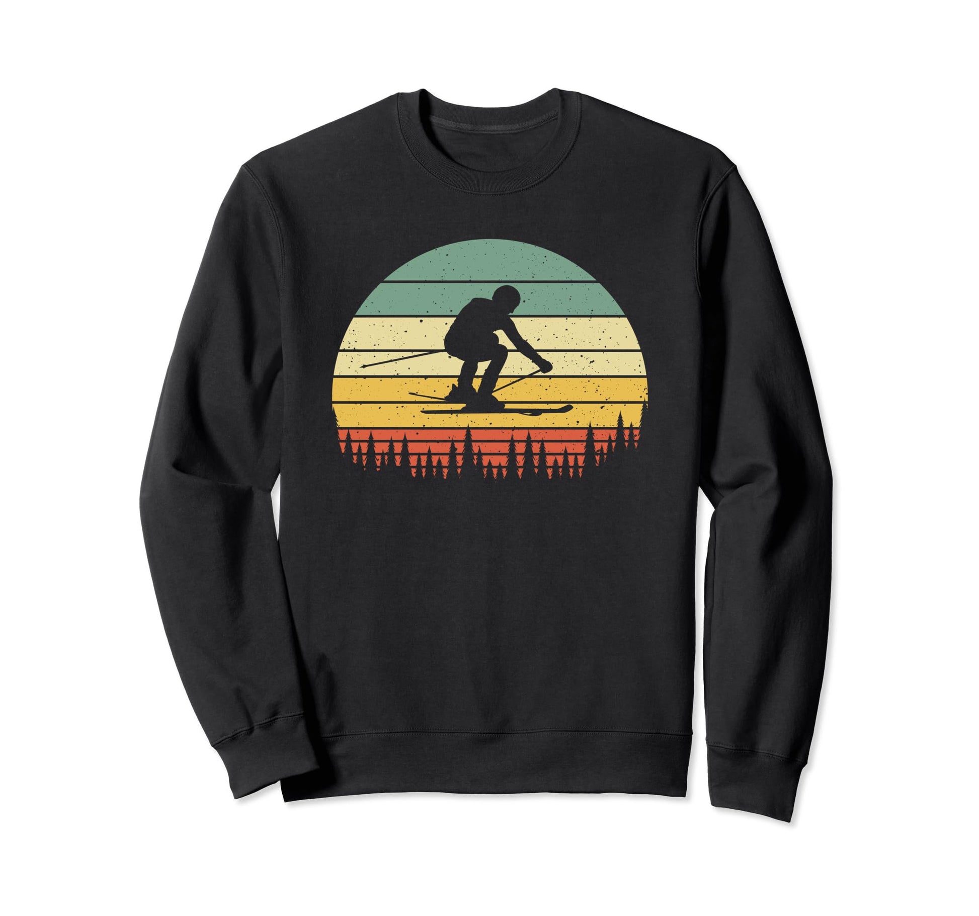 Ski Sunset Skier Skiing Dad Ski Sweatshirt - Custom Art Print for Adults - T-Shirt, Sweatshirt, Hoodie