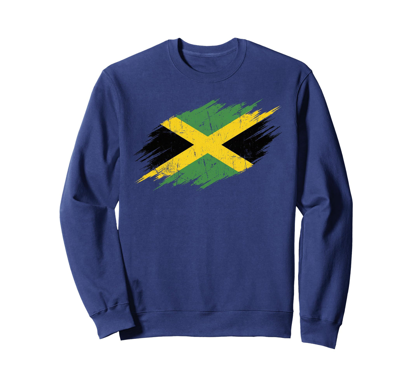 Jamaica Soccer Fan Tattered Flag Sweatshirt - Unique Graphic Men Women - T-Shirt, Sweatshirt, Hoodie