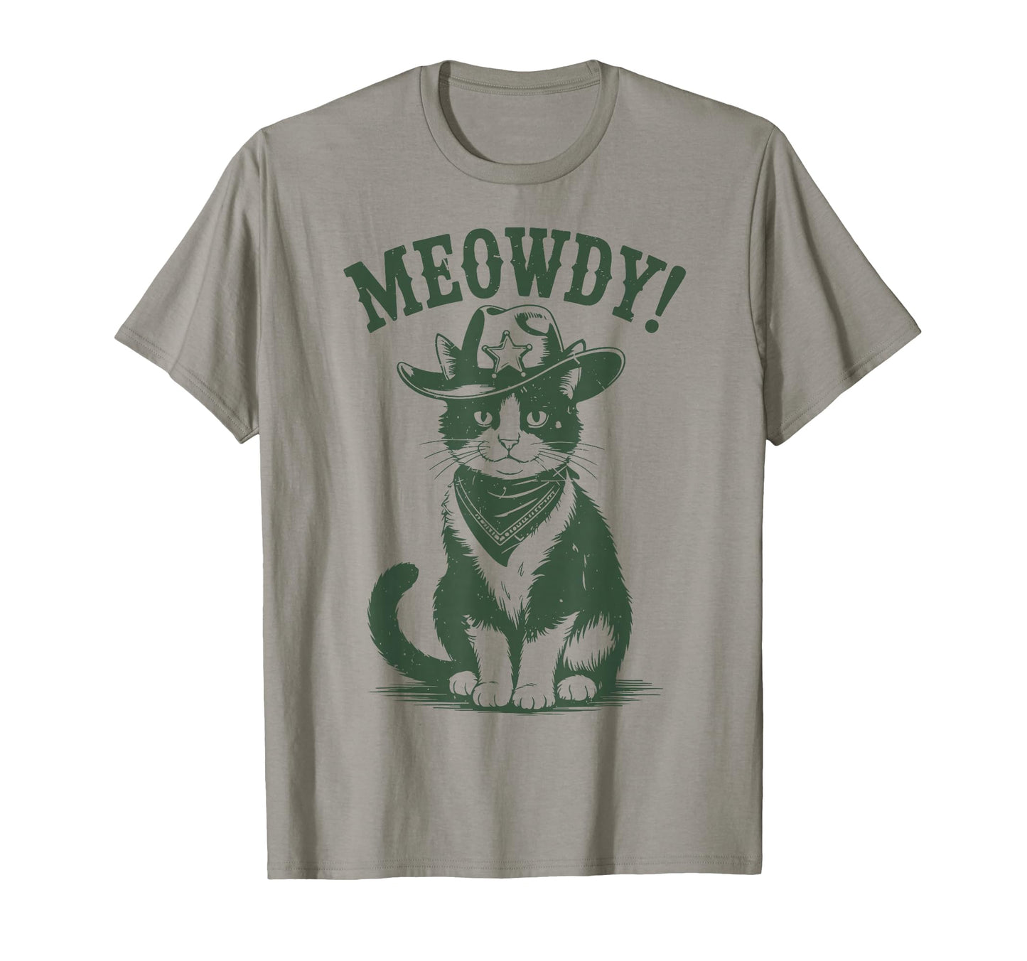 Meowdy Tuxedo Cat Cowboy Country T-Shirt - Fun Novelty Design for Adults - T-Shirt, Sweatshirt, Hoodie