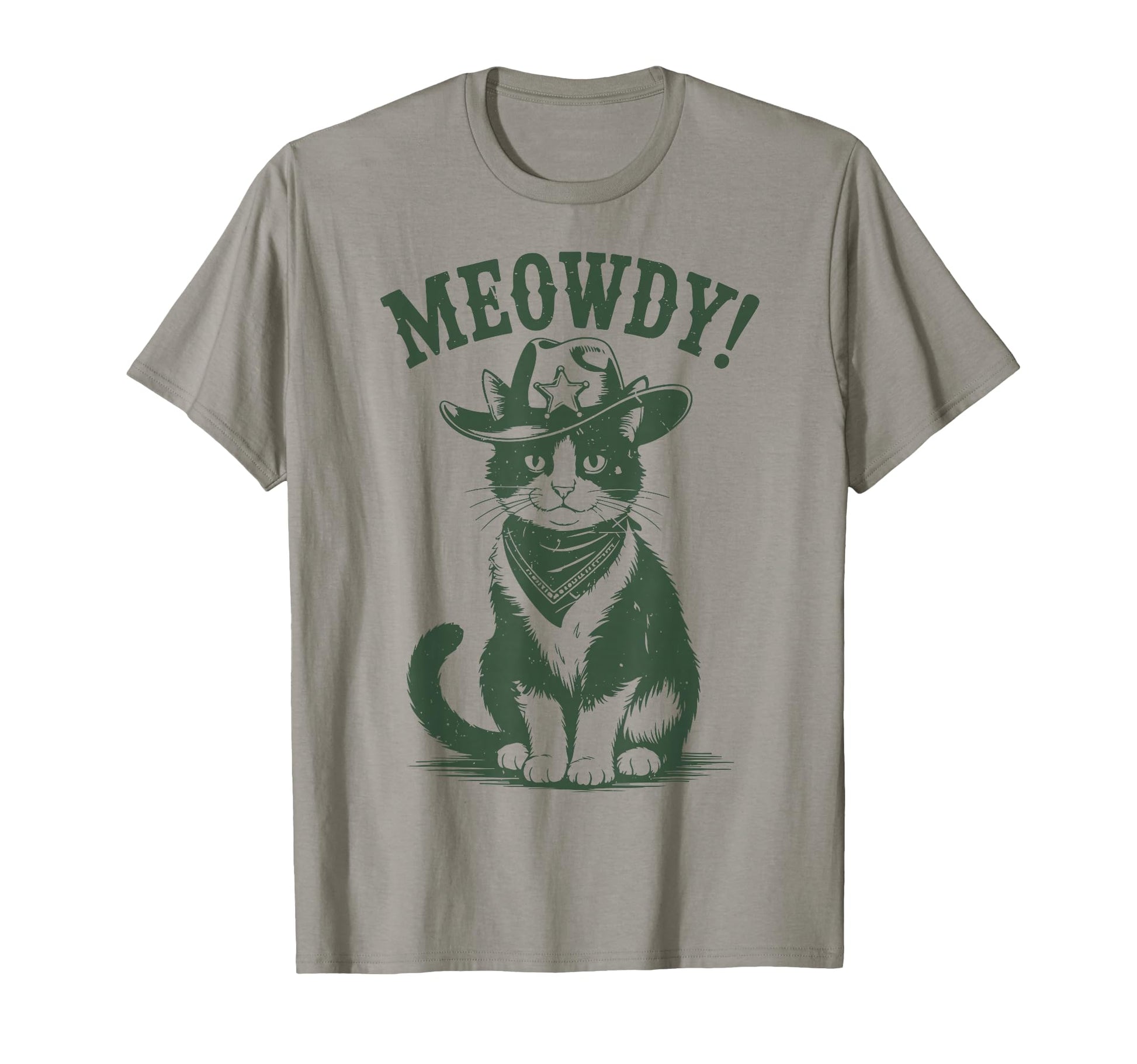 Meowdy Tuxedo Cat Cowboy Country T-Shirt - Fun Novelty Design for Adults - T-Shirt, Sweatshirt, Hoodie