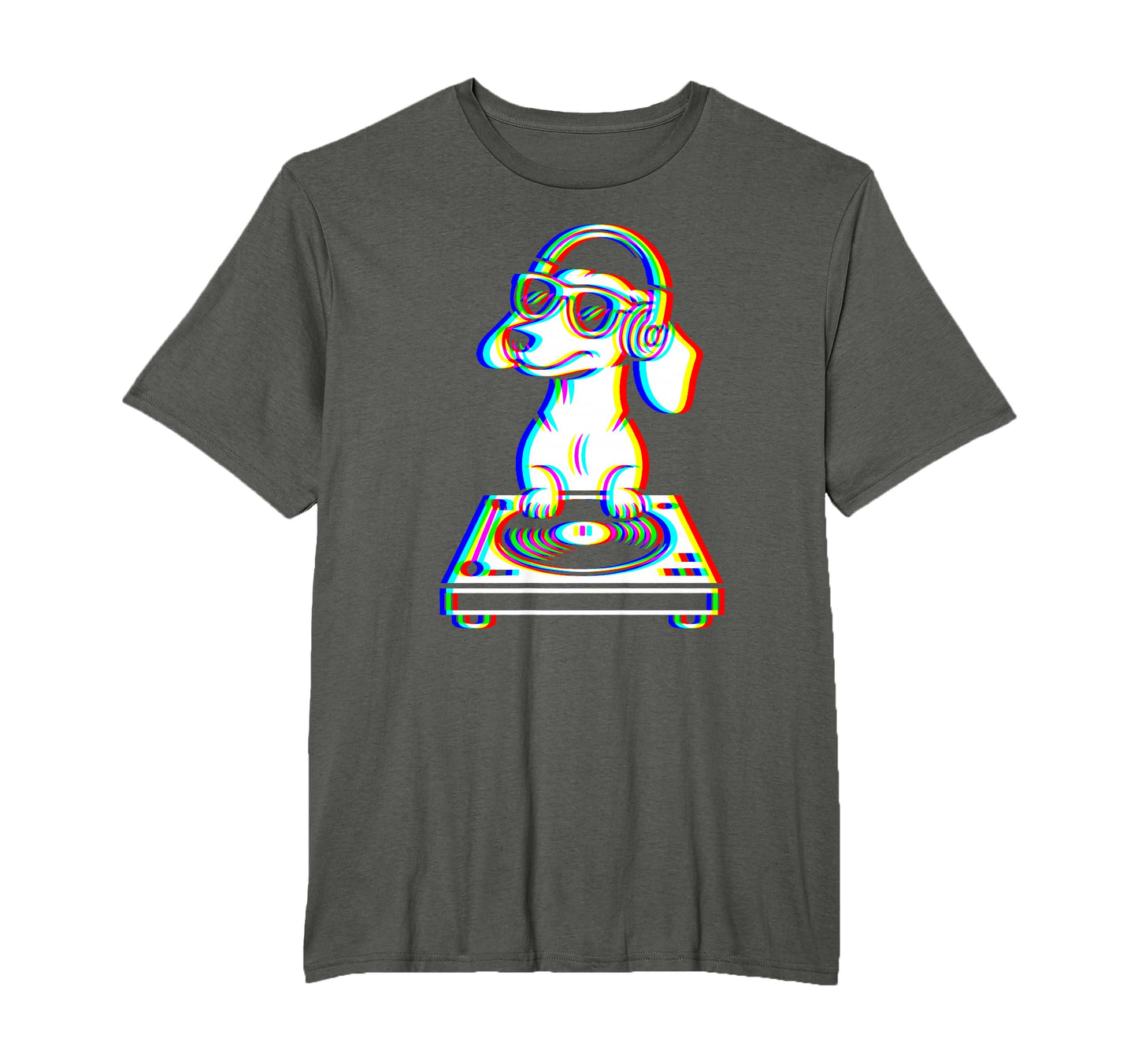 Funny Dachshund Dj Glitch Rave Edm T-Shirt - Unique Graphic for Adults - T-Shirt, Sweatshirt, Hoodie