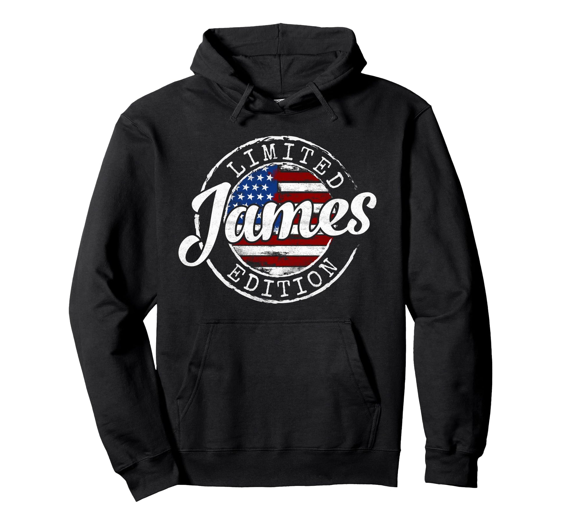 James Usa Flag Stamp Personalized Name Hoodie - Novelty Apparel Men Women - T-Shirt, Sweatshirt, Hoodie