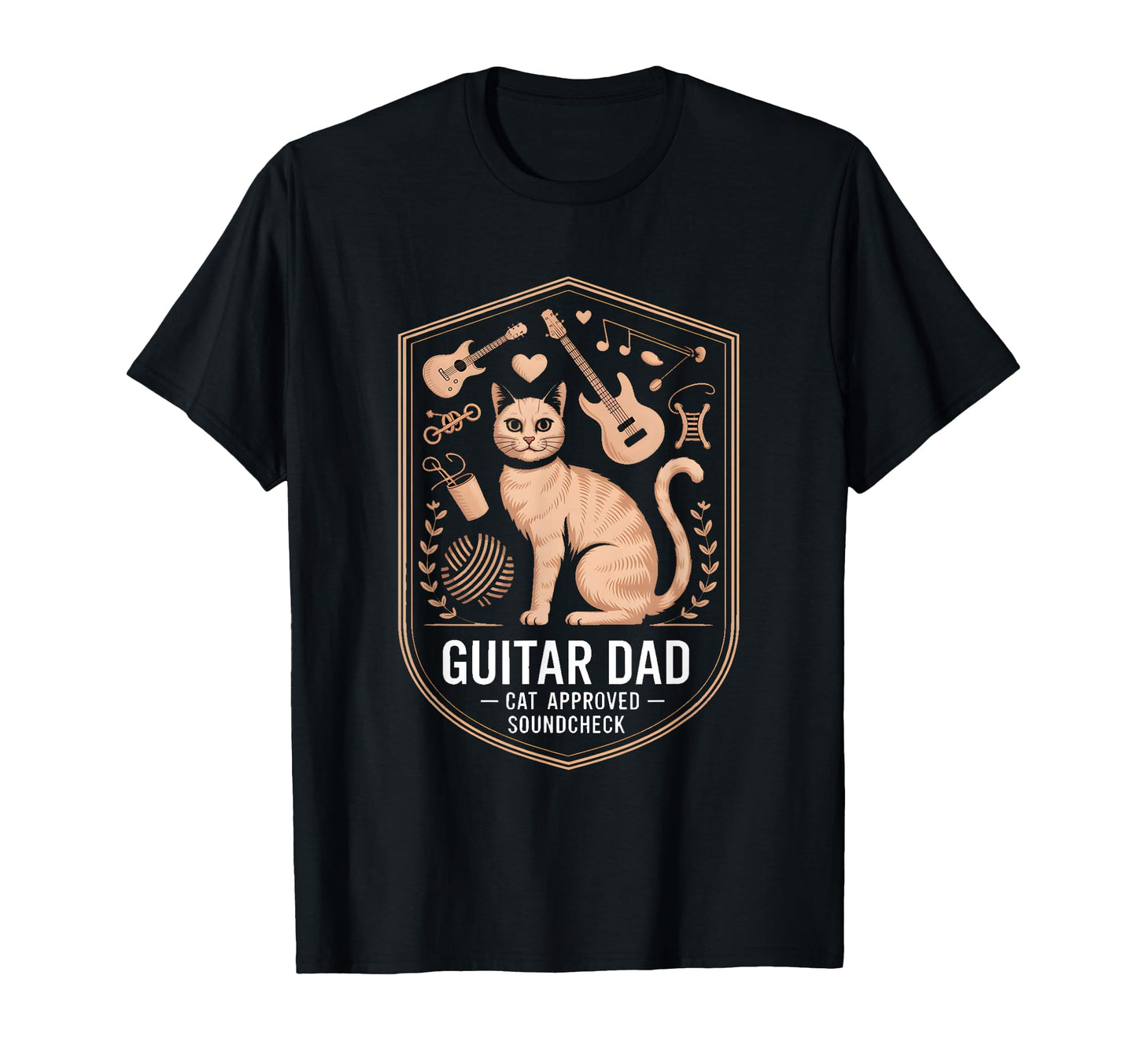 Funny Guitar Dad Cat Approved T-Shirt - Aesthetic Graphic for Adults - T-Shirt, Sweatshirt, Hoodie
